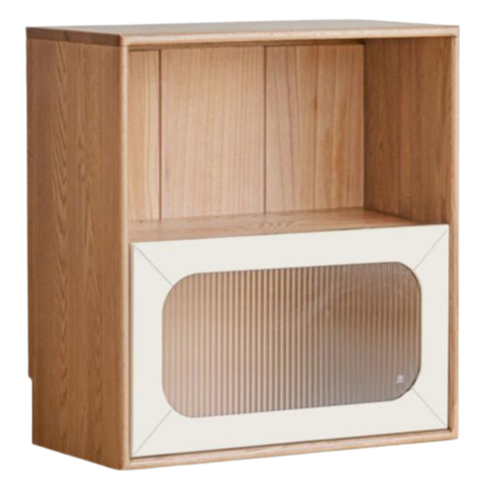 Oak, Beech Solid Wood Cream Style Module Combination Bookcase