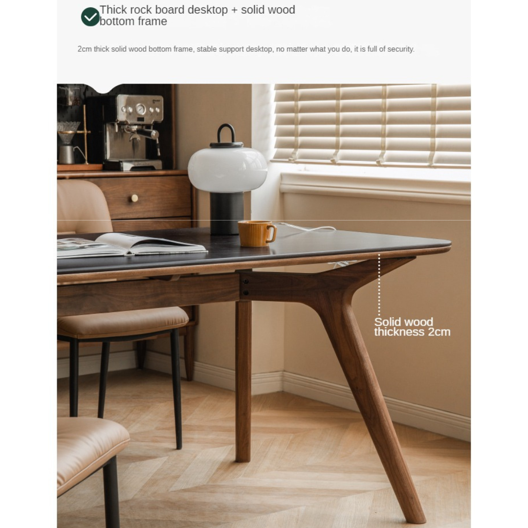 Black Walnut Solid Wood Rock Slab Dining Table