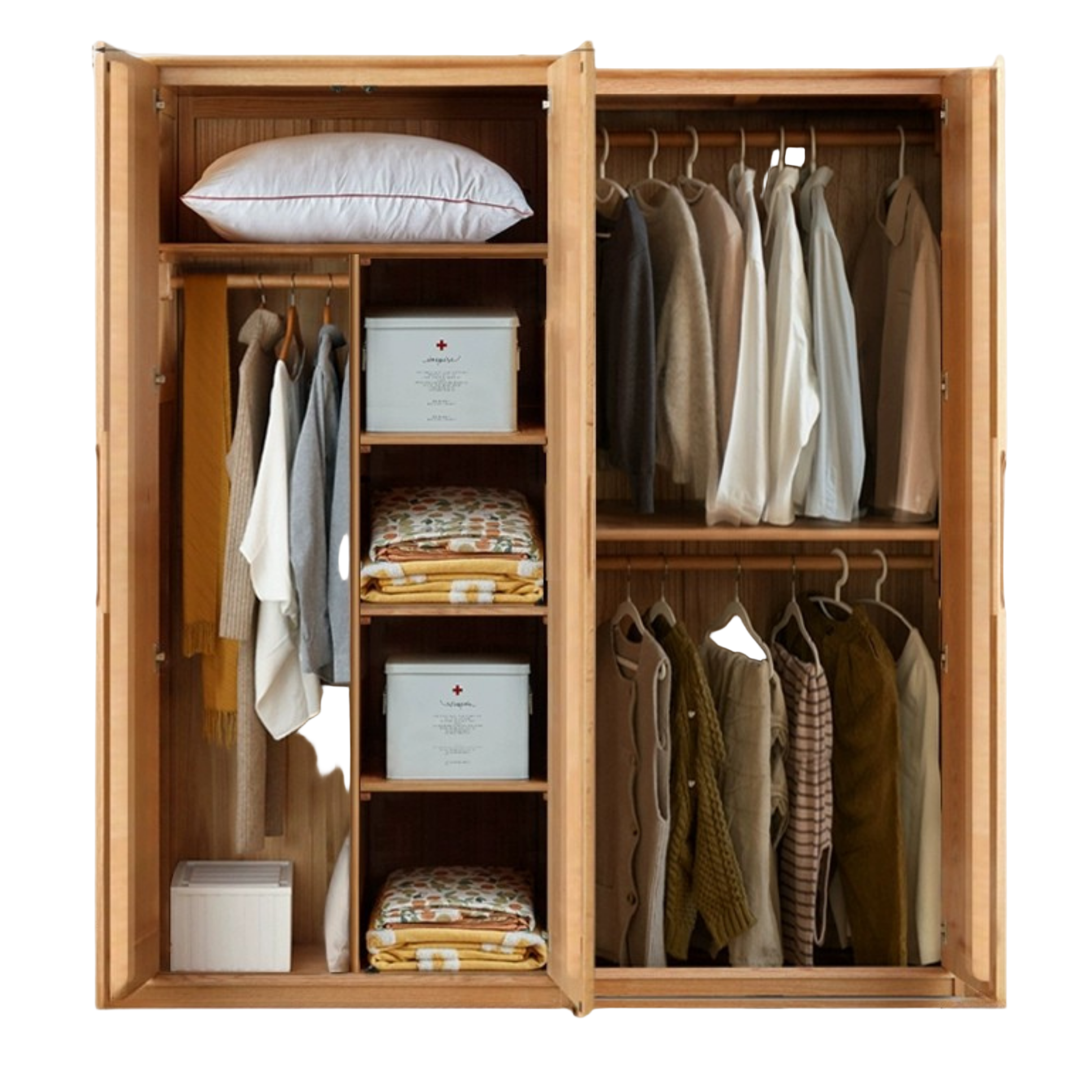 Oak, Ash Solid Wood Wardrobe.