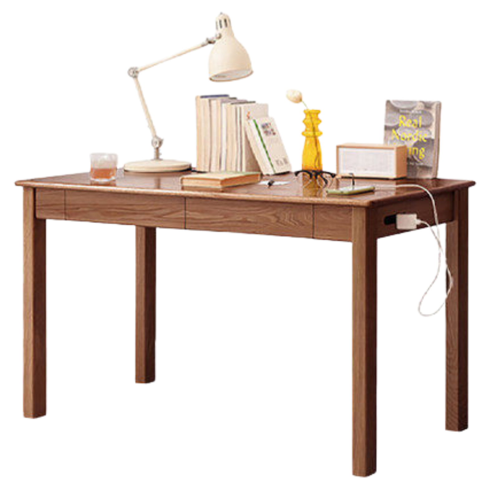 Black Walnut, Ash Solid Wood Modern Writing Desk