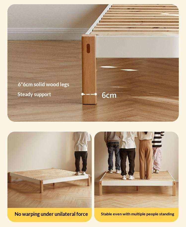Beech Solid Wood Modern Minimalist Style Platform Bed