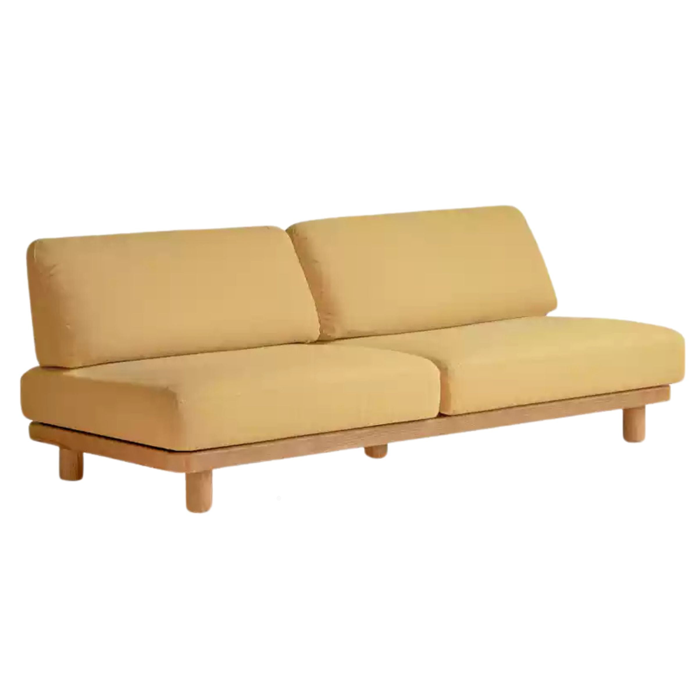 Oak Solid Wood Sofa Imitation Cotton and Linen