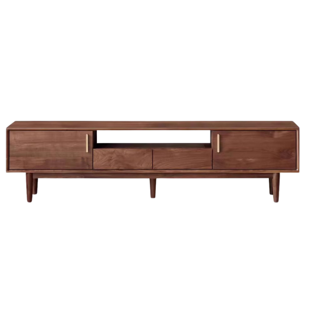 Black Walnut Solid Wood TV Stand Cabinet