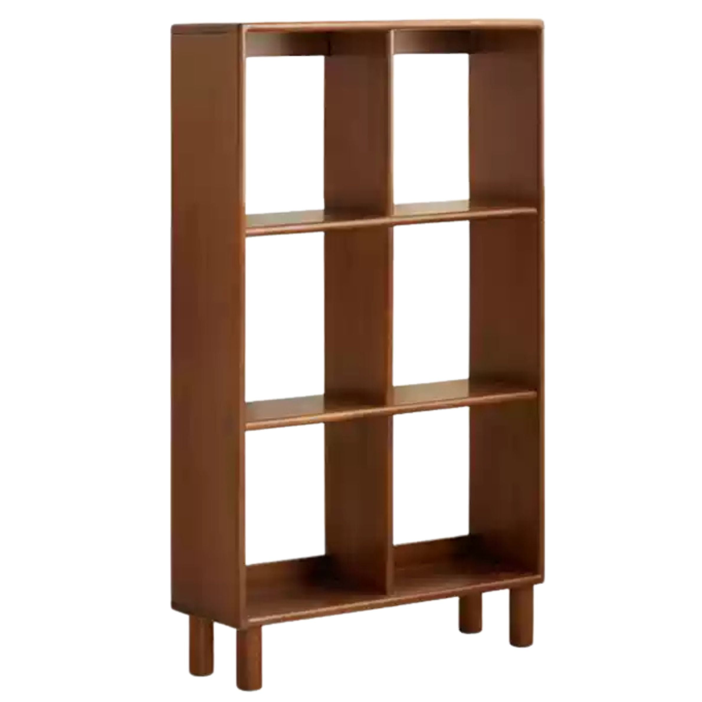 Poplar Solid Wood Children's Retro Lattice Bookshelf.