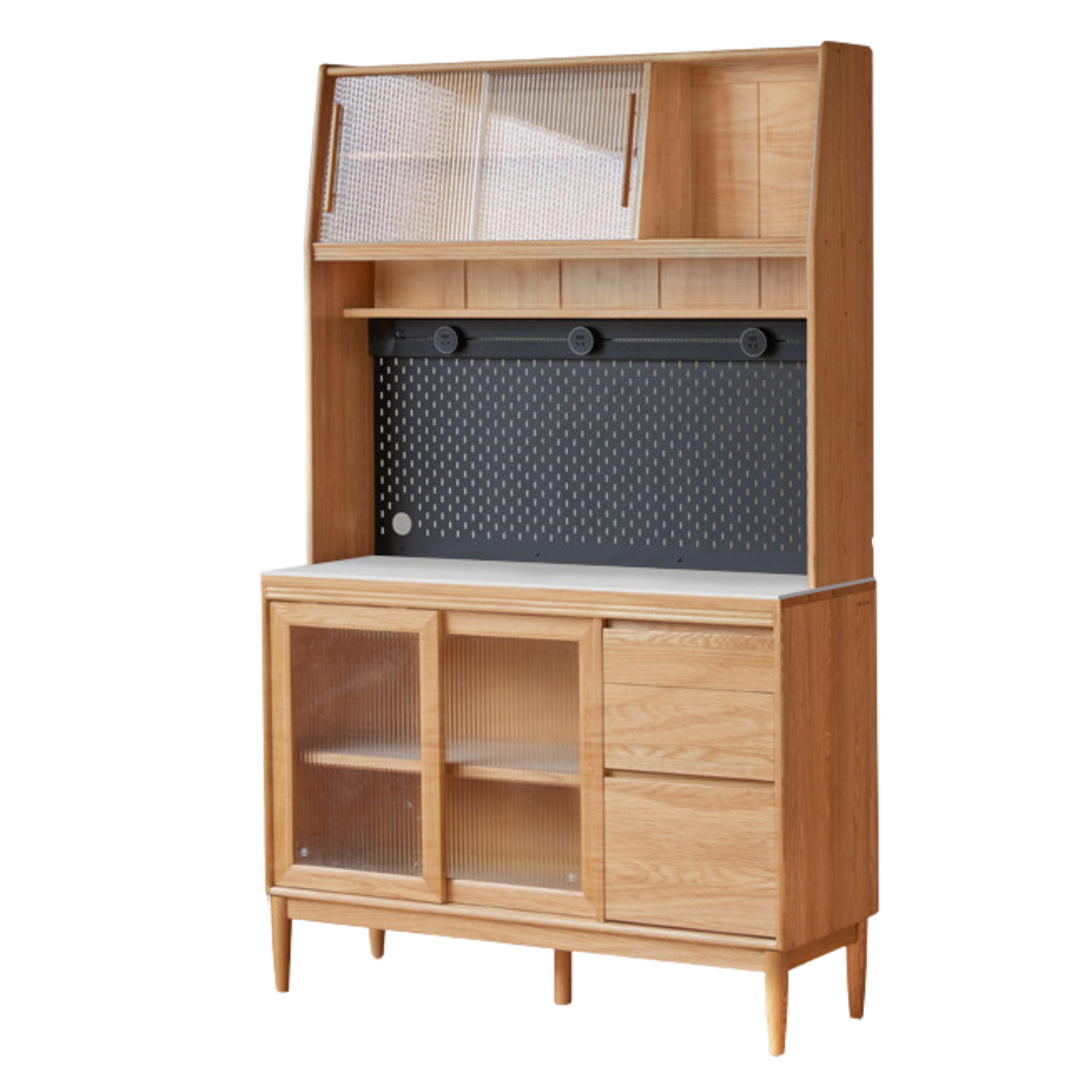 Oak, Ash Solid Wood Large Capacity Storage Sideboard