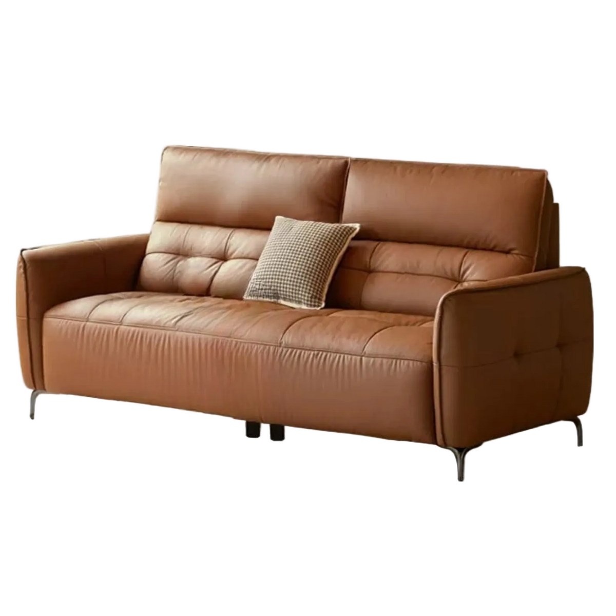 Genuine Leather Sofa, Italian Style High-Back