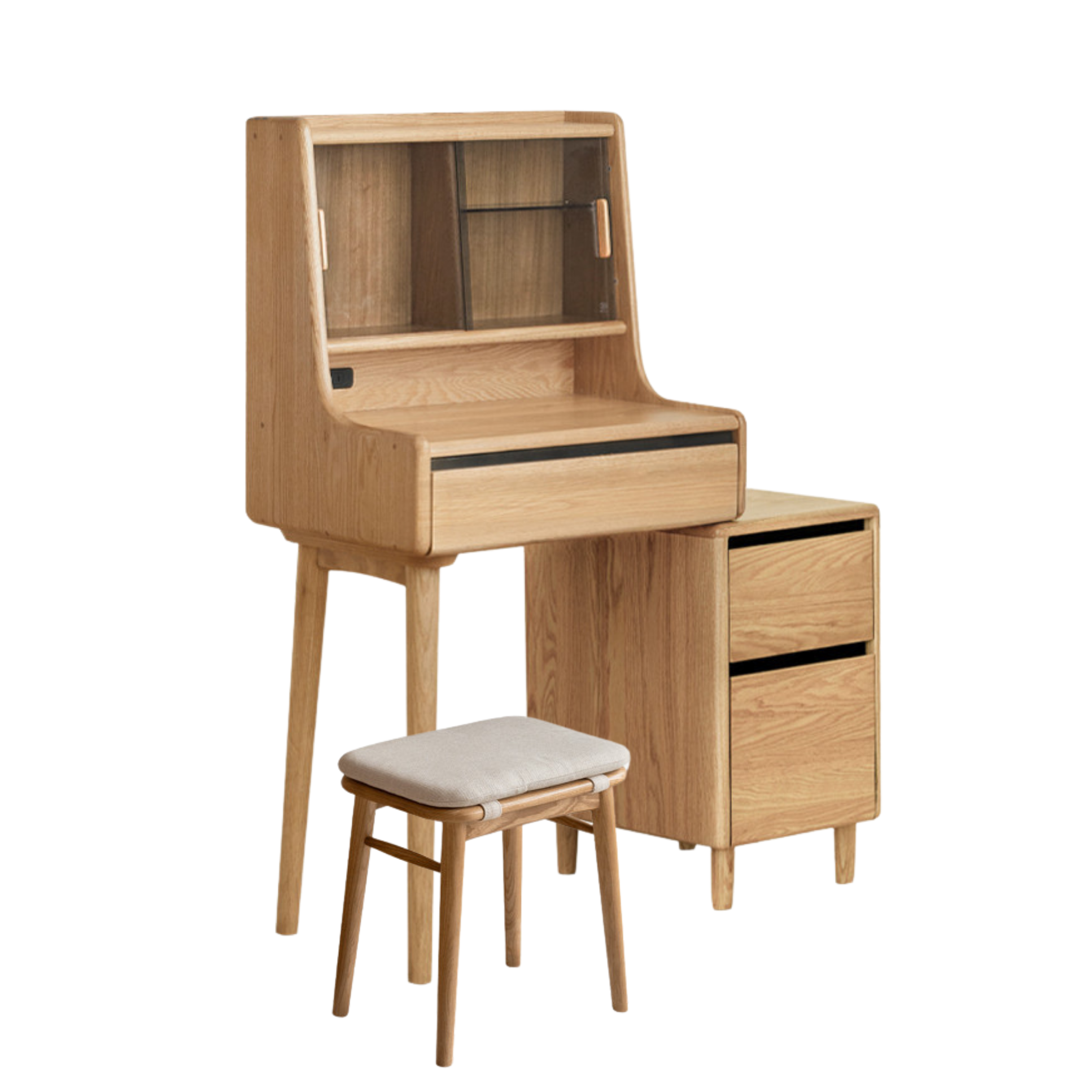 Ash Solid Wood Lighted Dressing Table
