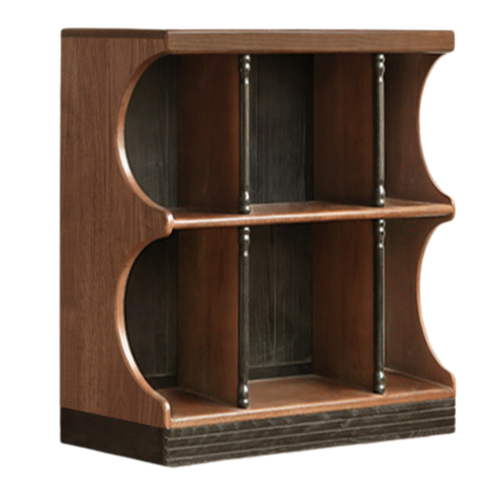 Oak, Black Walnut Solid Wood French Retro Bookcase