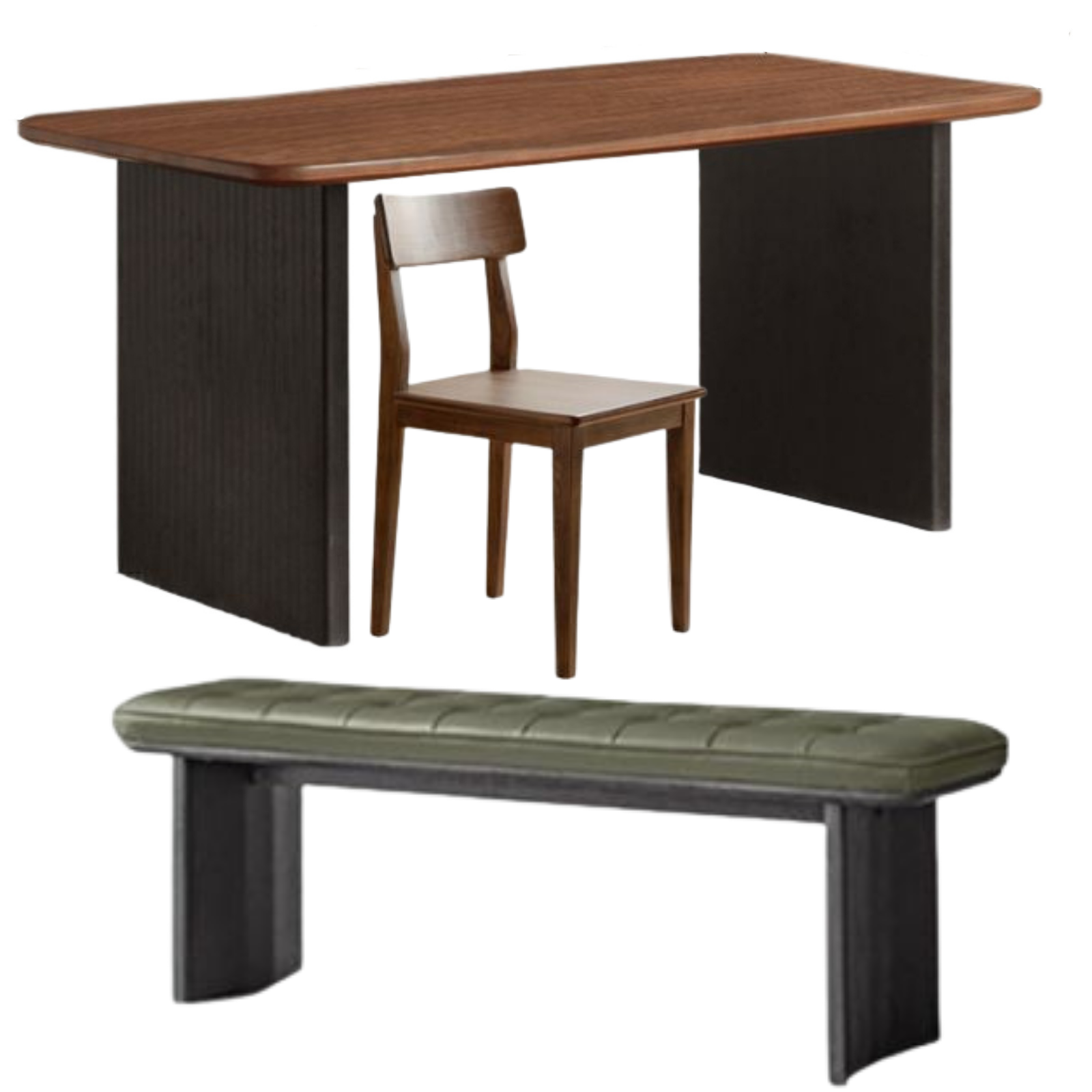 Black Walnut Solid Wood Light Luxury Style Dining Table