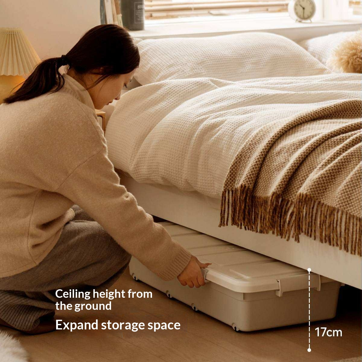 Beech Solid Wood Modern Minimalist Style Platform Bed