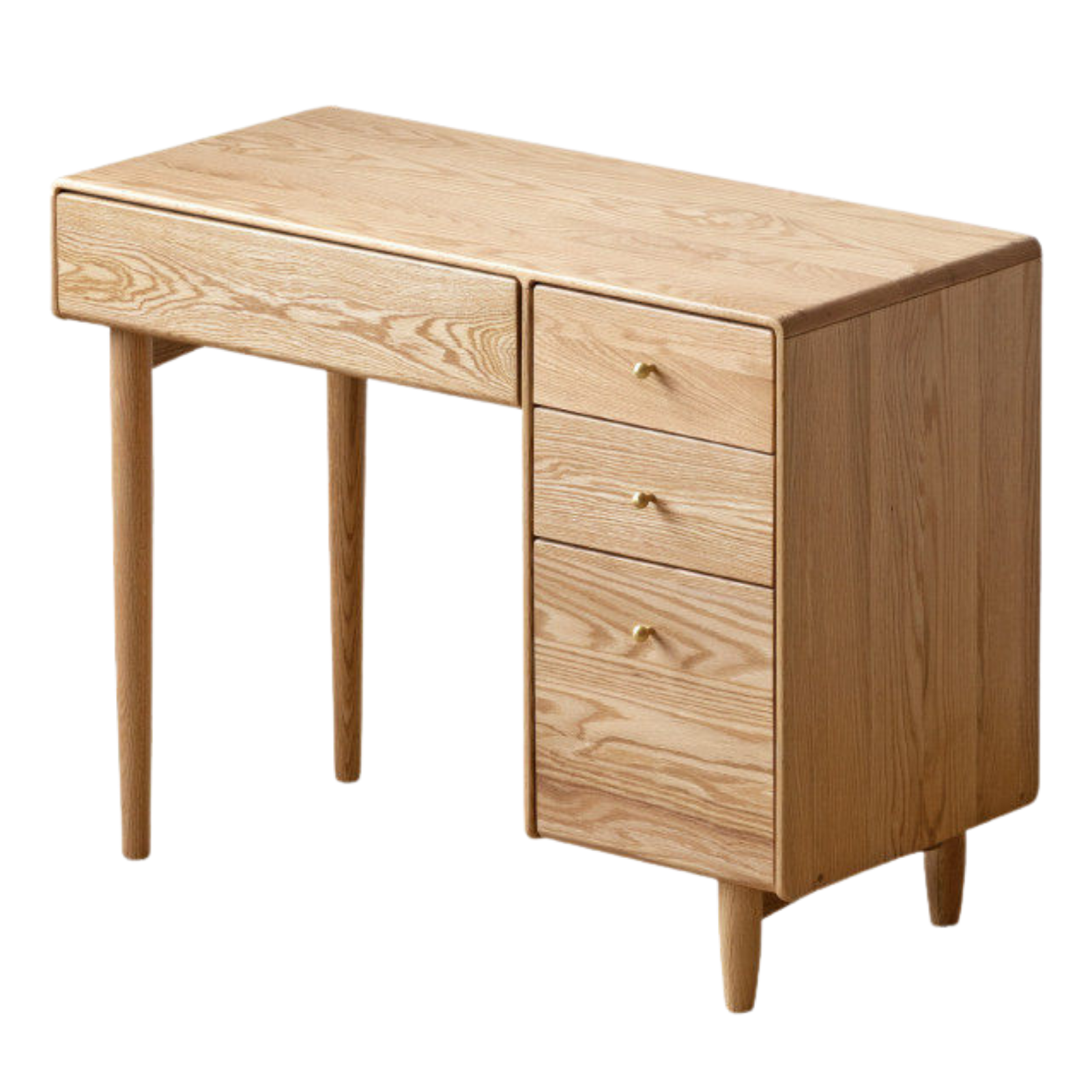 Oak Solid Wood Vanity Table Atmosphere With Lights.