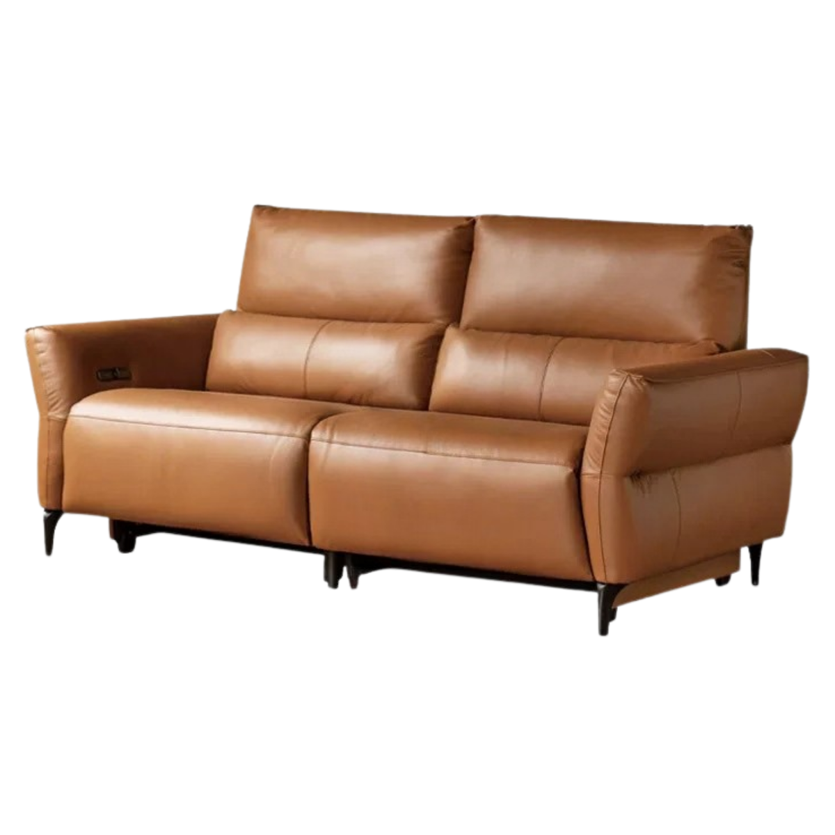 Genuine Leather Power Reclining Sofa with High Back, Single or Dual Power Recliners & USB Charging