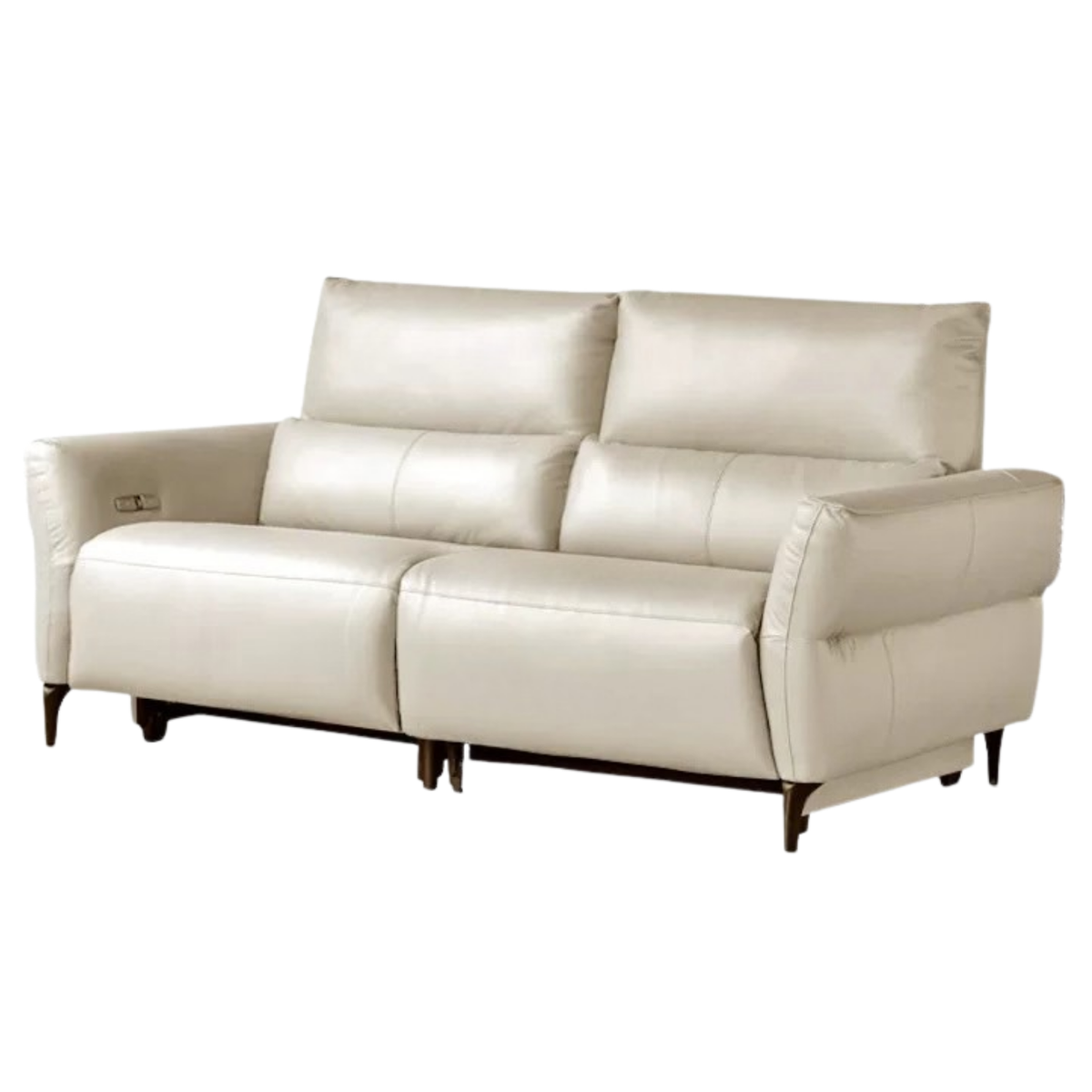 Genuine Leather Power Reclining Sofa with High Back, Single or Dual Power Recliners & USB Charging