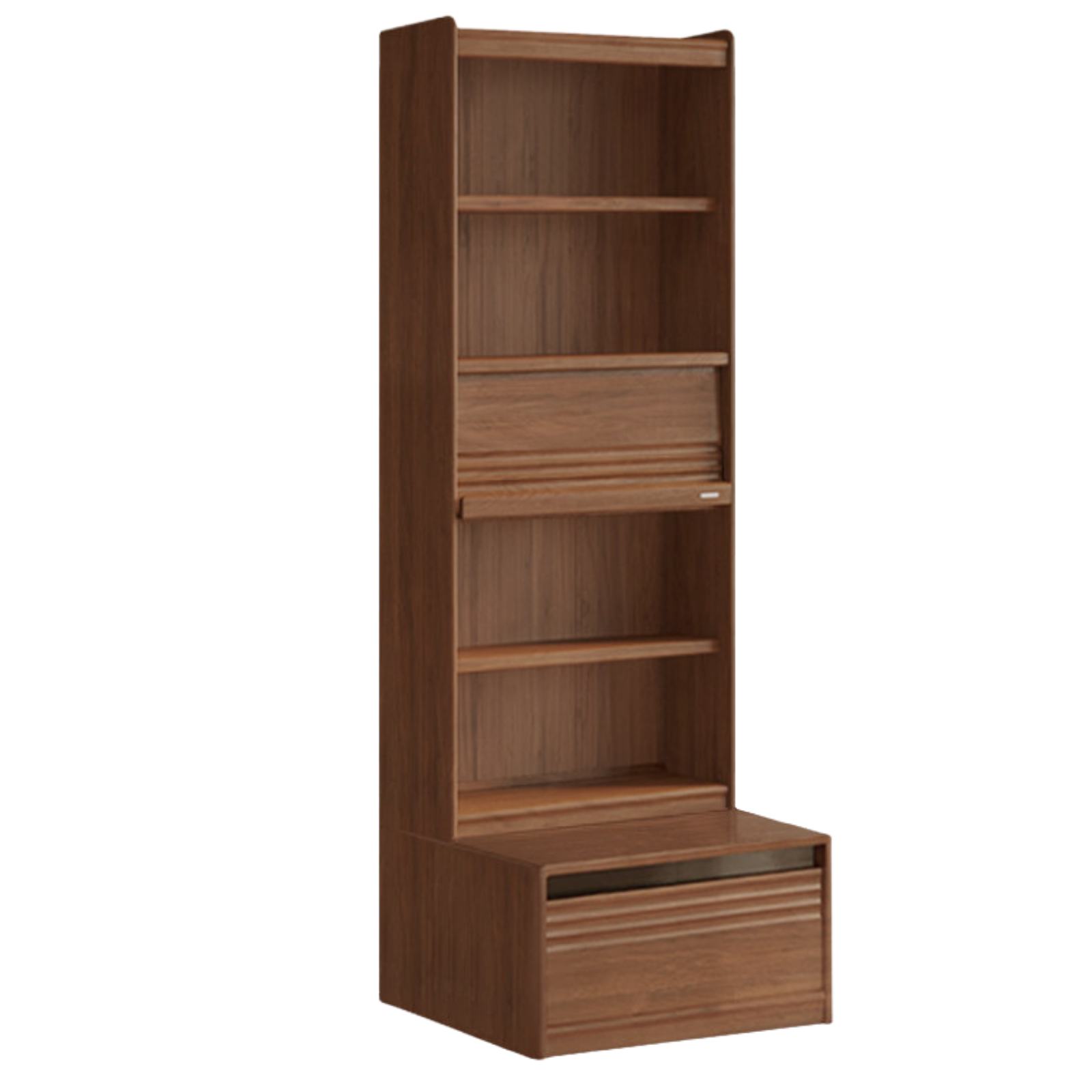 Black Walnut, Sandalwood, Oak, Ash Solid Wood Combination Bookcase with Floor Display and Luxury Storage