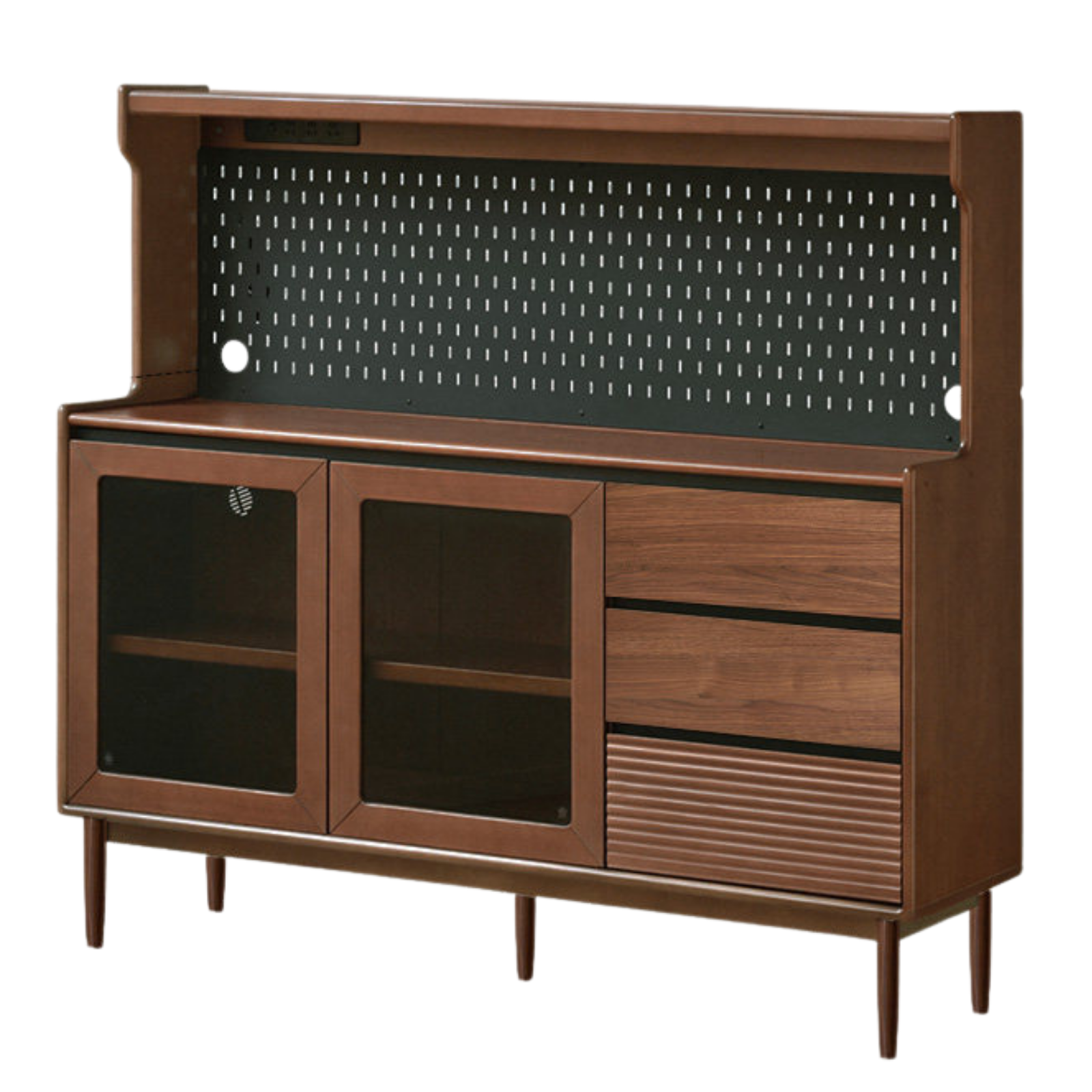 Tulipwood, Black Walnut Solid Wood Retro Sideboard