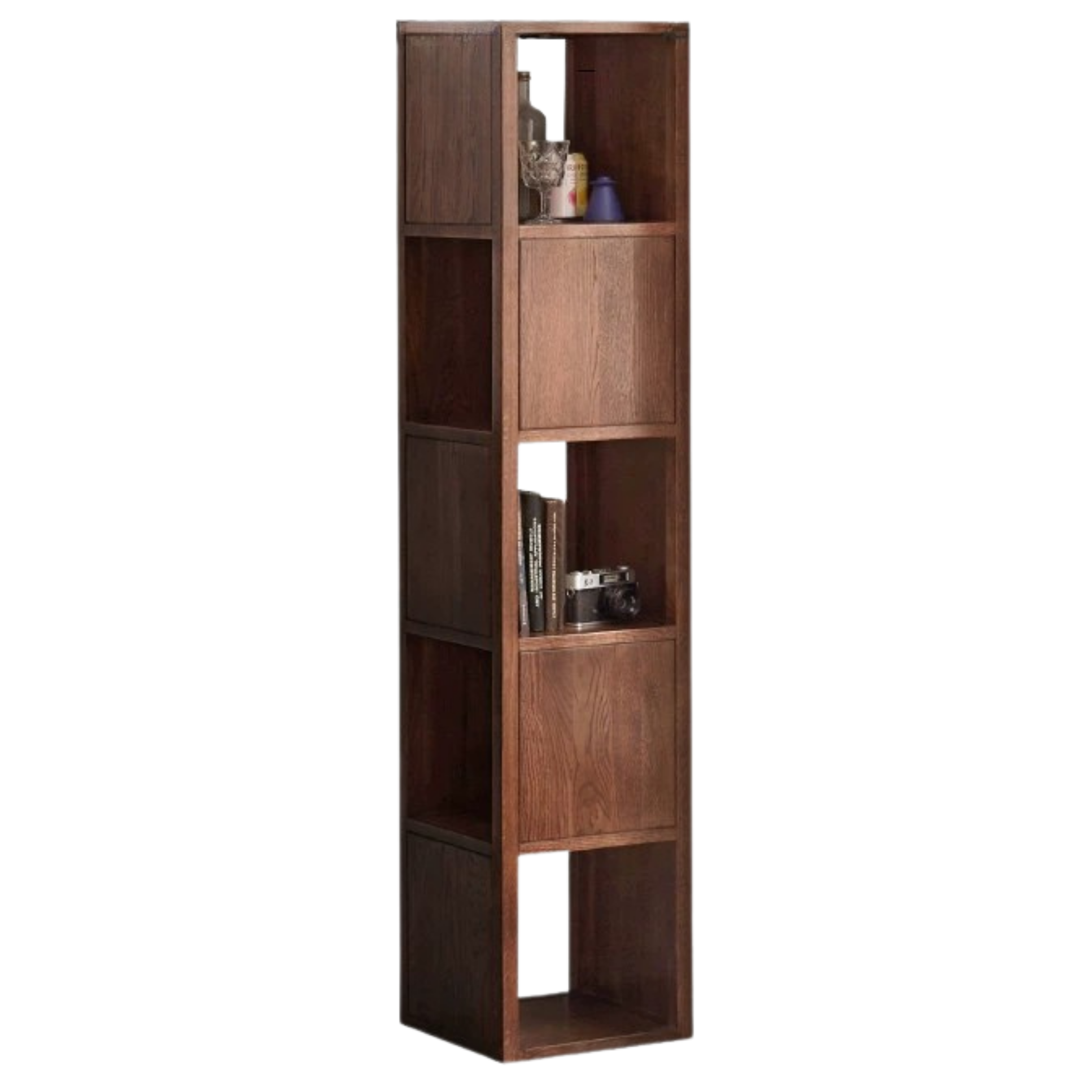 Black Walnut, Oak Solid Wood Bookshelf