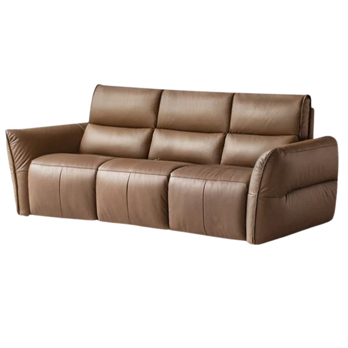 Genuine Leather Sofa Italian Light Luxury Tofu Block Sofa