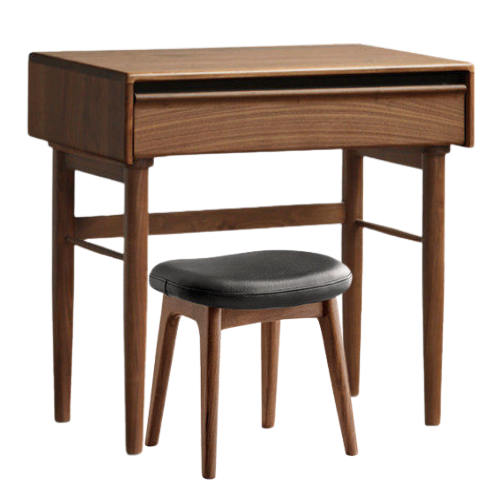 Black Walnut Solid Wood Light Luxury Vanity Table.