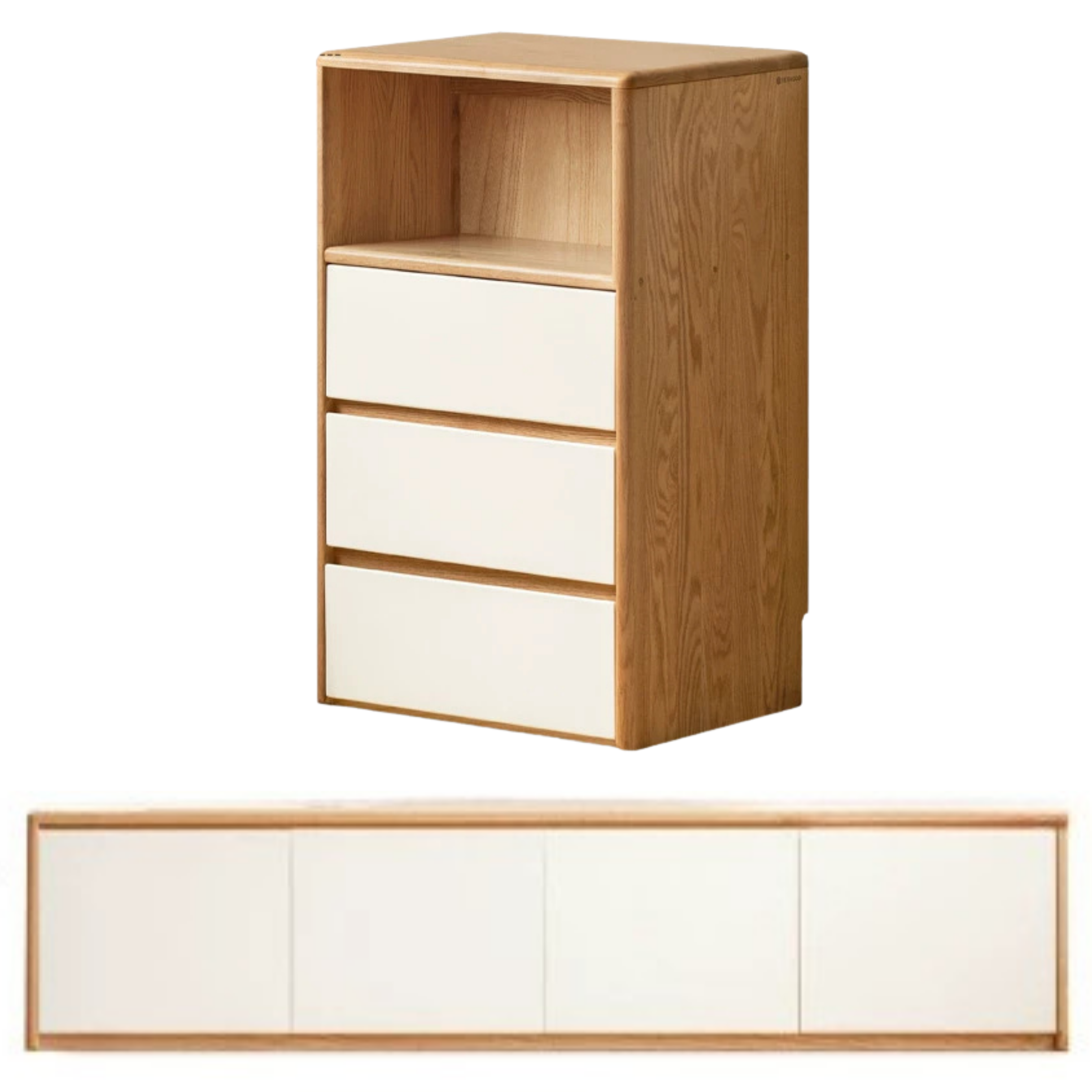 Oak Solid Wood Floor Side Cabinet