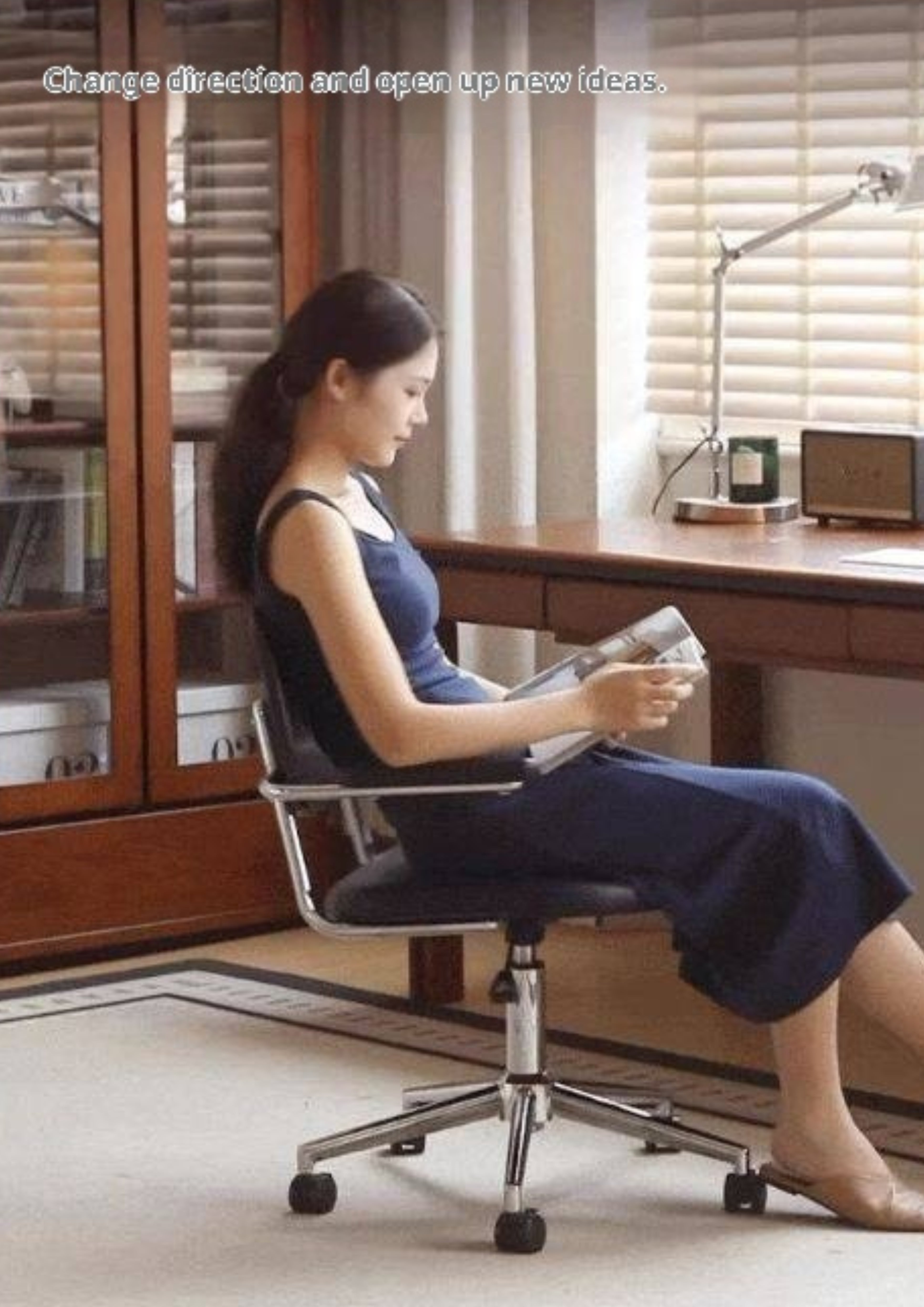 Beech Solid Wood Adjustable Office Chair, Bauhaus Style