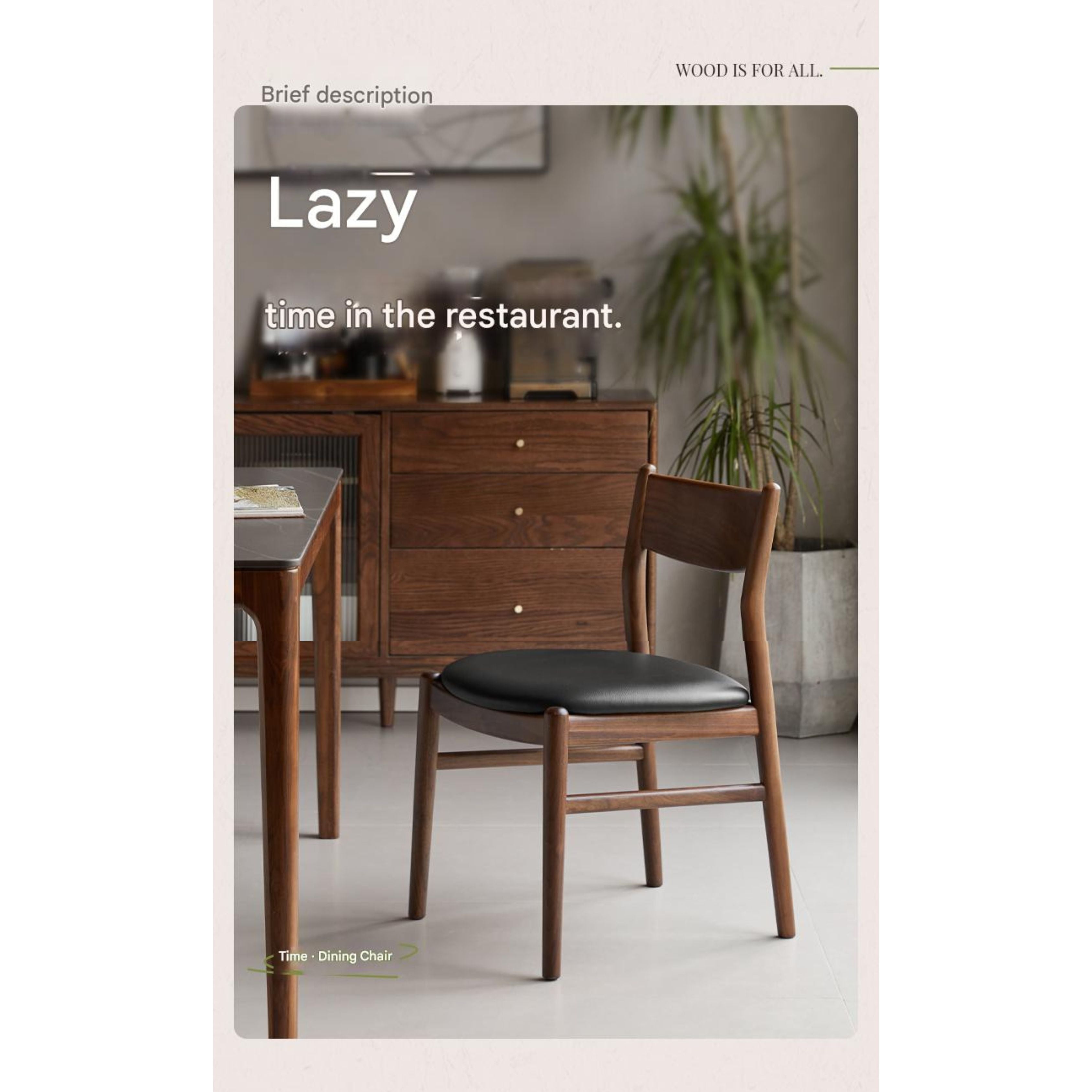 4 pcs Black Walnut, Ash, Oak, White Oak, Beech, Sandalwood Solid Wood Dining Chair Retro