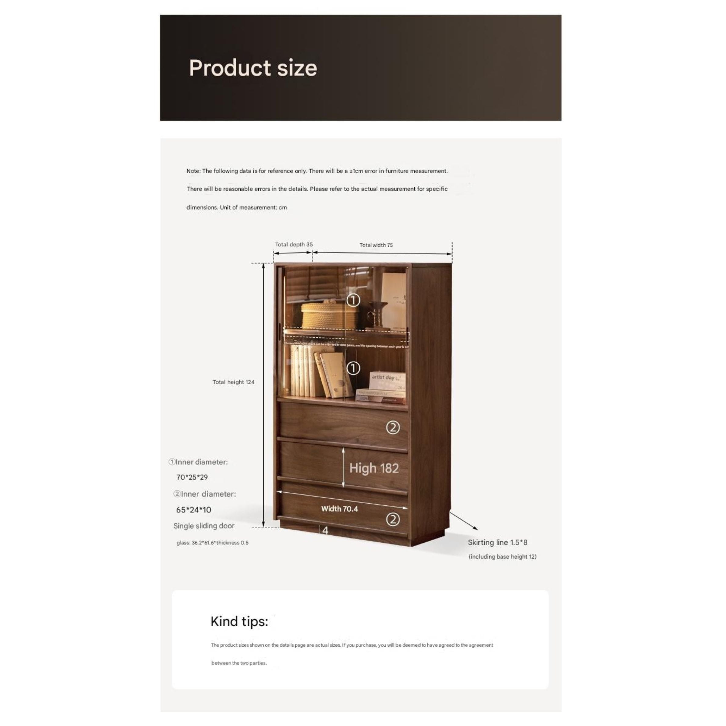 Oak, White oak, Black Walnut Solid Wood Wabi-Sabi Style Floor Side Cabinet.