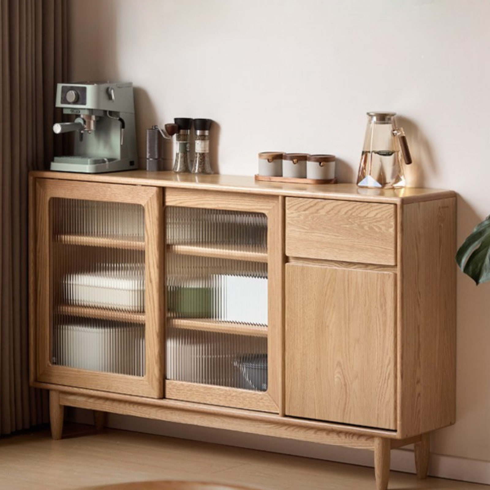 Oak Solid Wood Ultra-Thin Sideboard