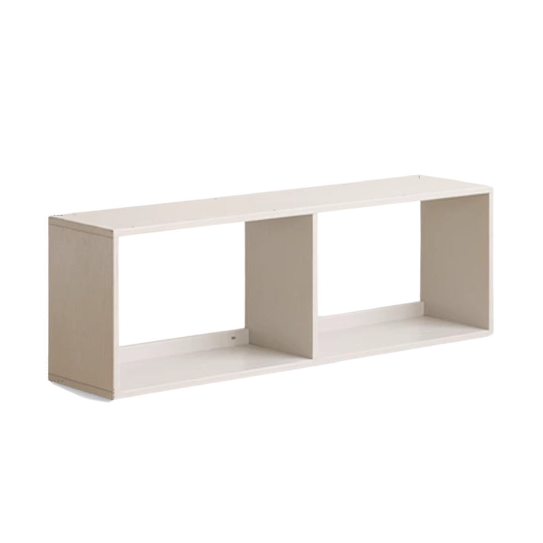 Oak Solid Wood Bookshelf Storage Rack Cream Style Full Wall Cabinet