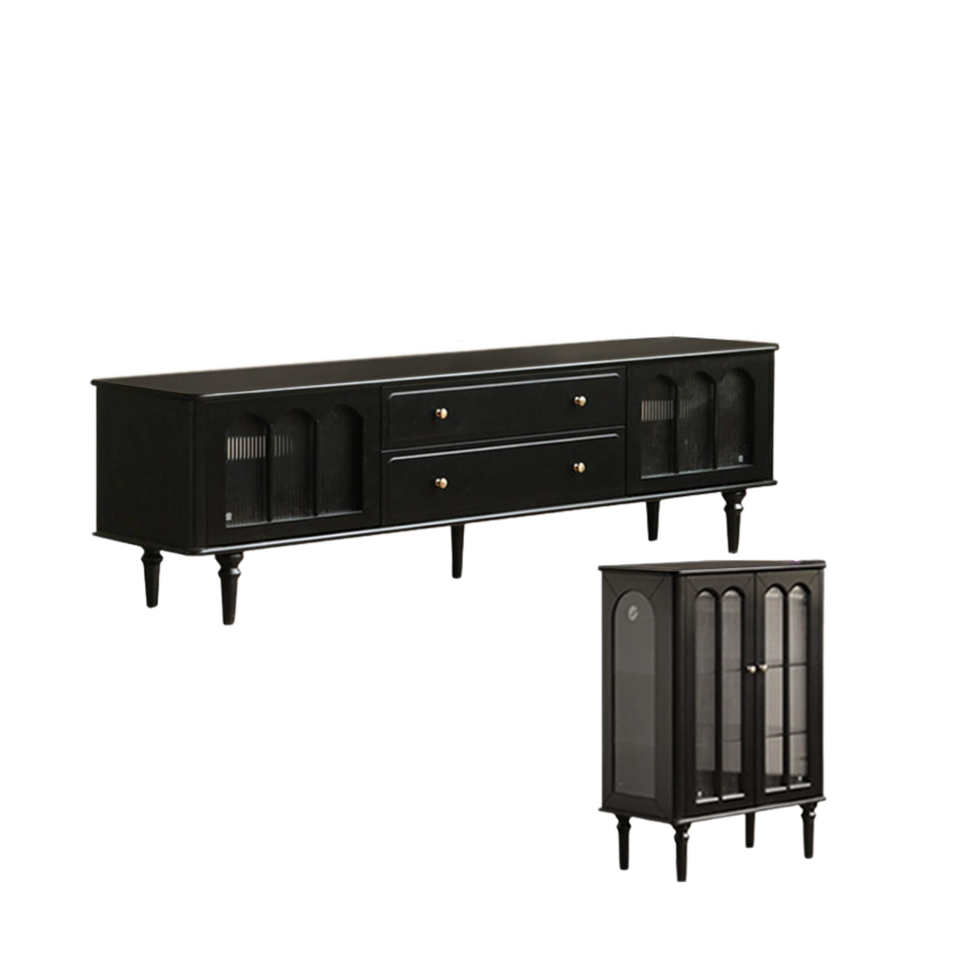 Solid RubberWood French Retro TV Stand