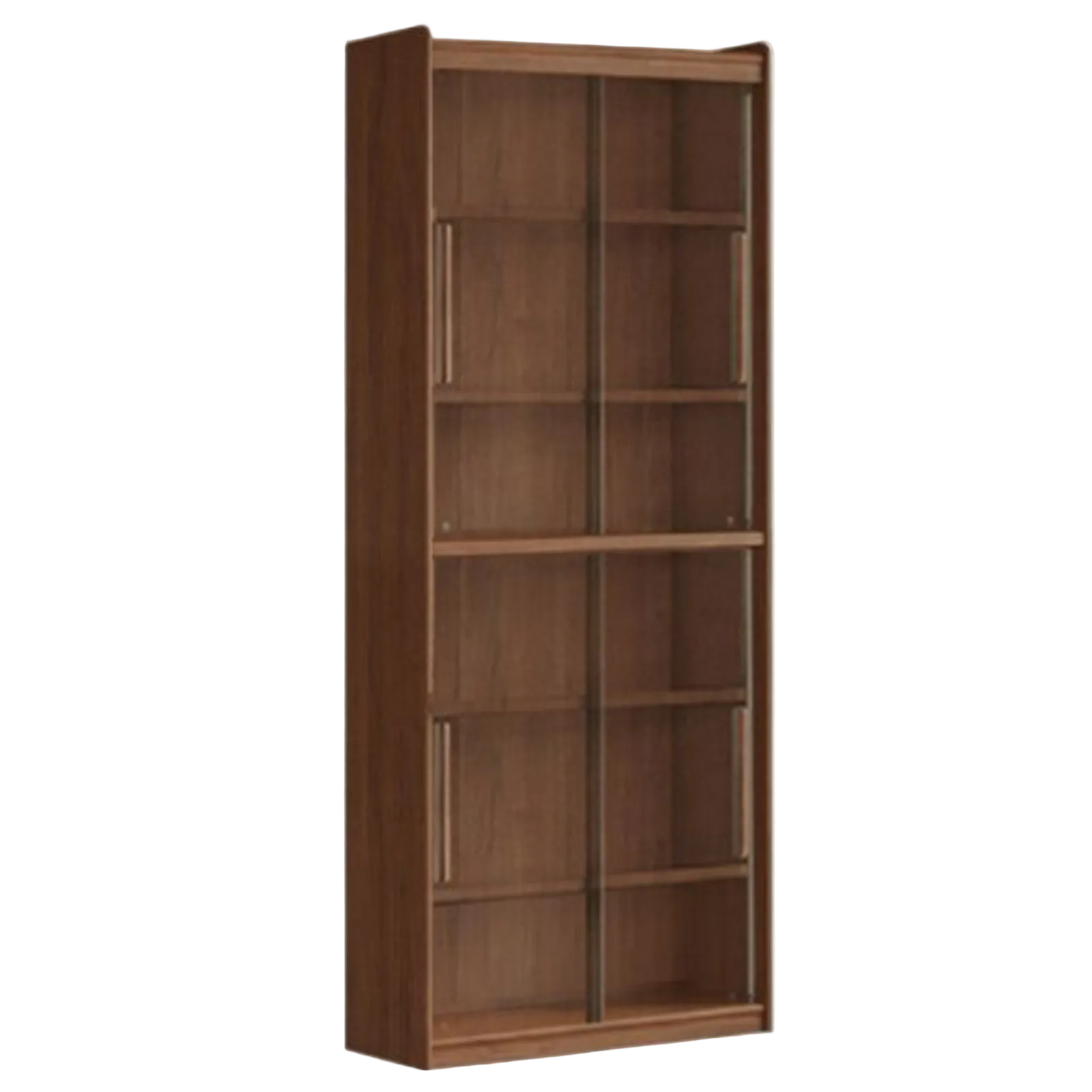 Black Walnut Solid Wood Integrated Wall Bookcase with Floor Display