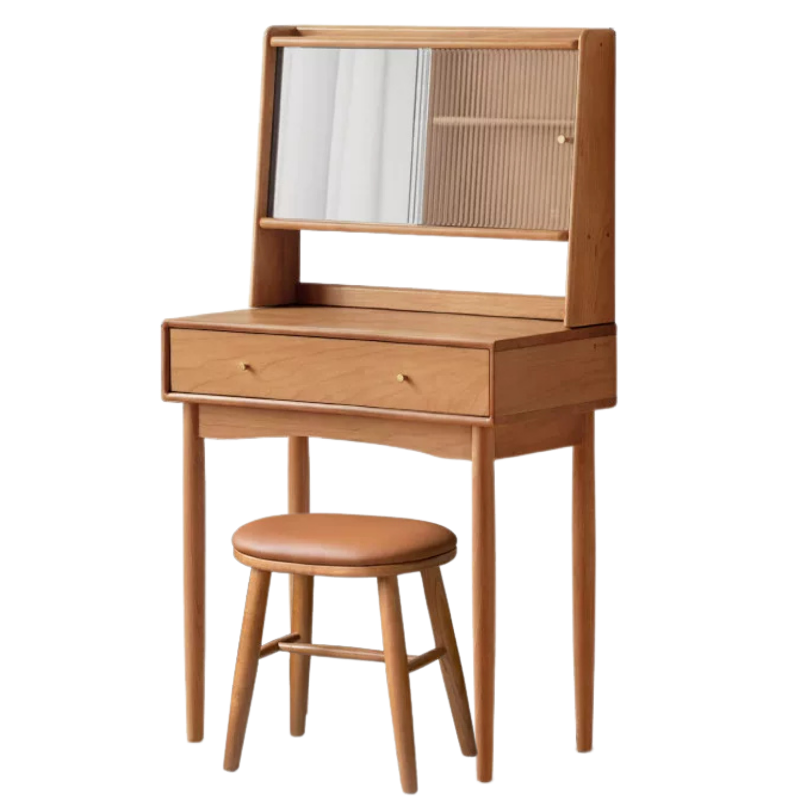 Cherry, Birch Solid Wood Multi-Functional Storage Vanity Table