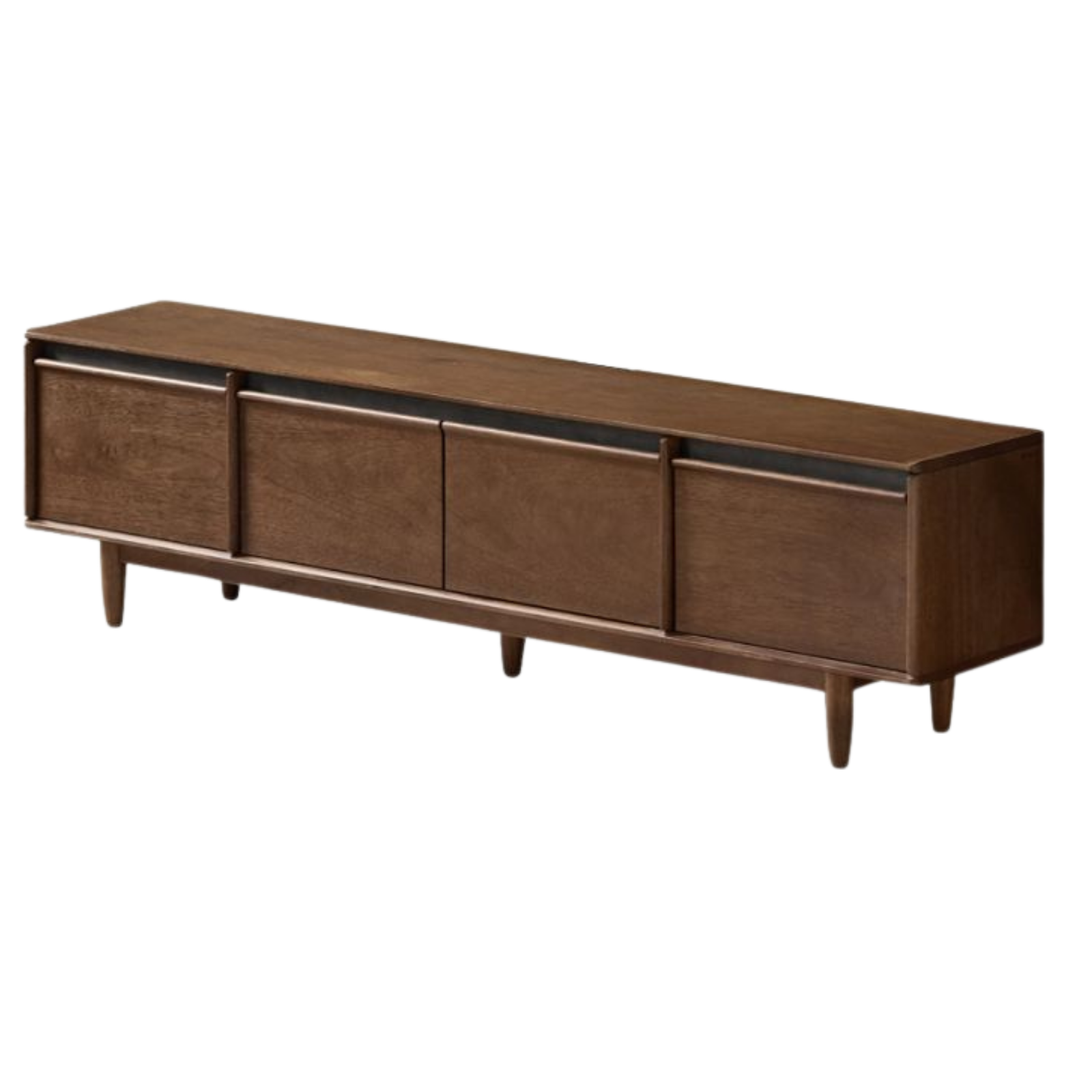 Sandalwood Solid Wood Italian Minimalist TV Console with Tapered Legs