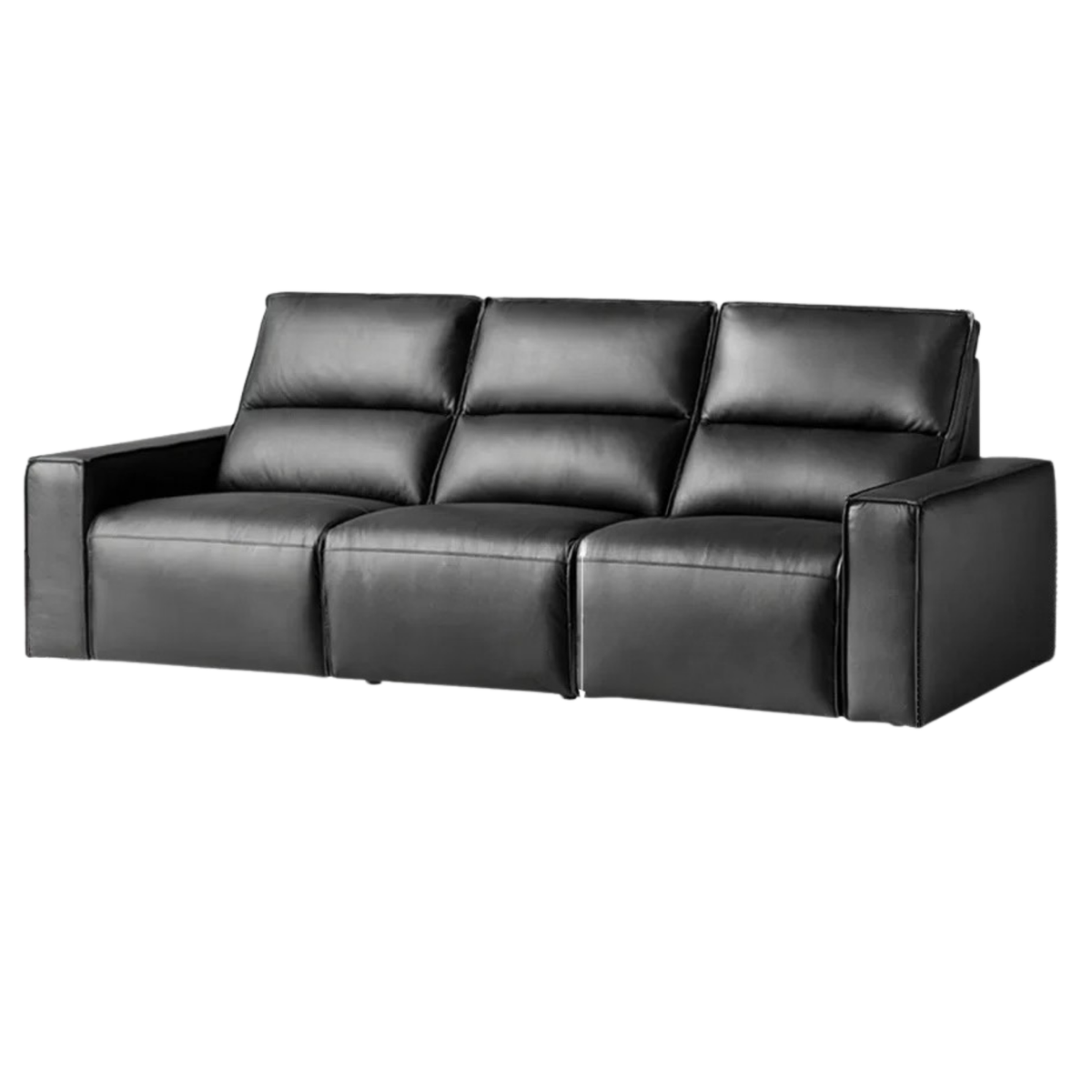 Genuine Leather Power Reclining Sofa with Adjustable Headrests and USB Charging