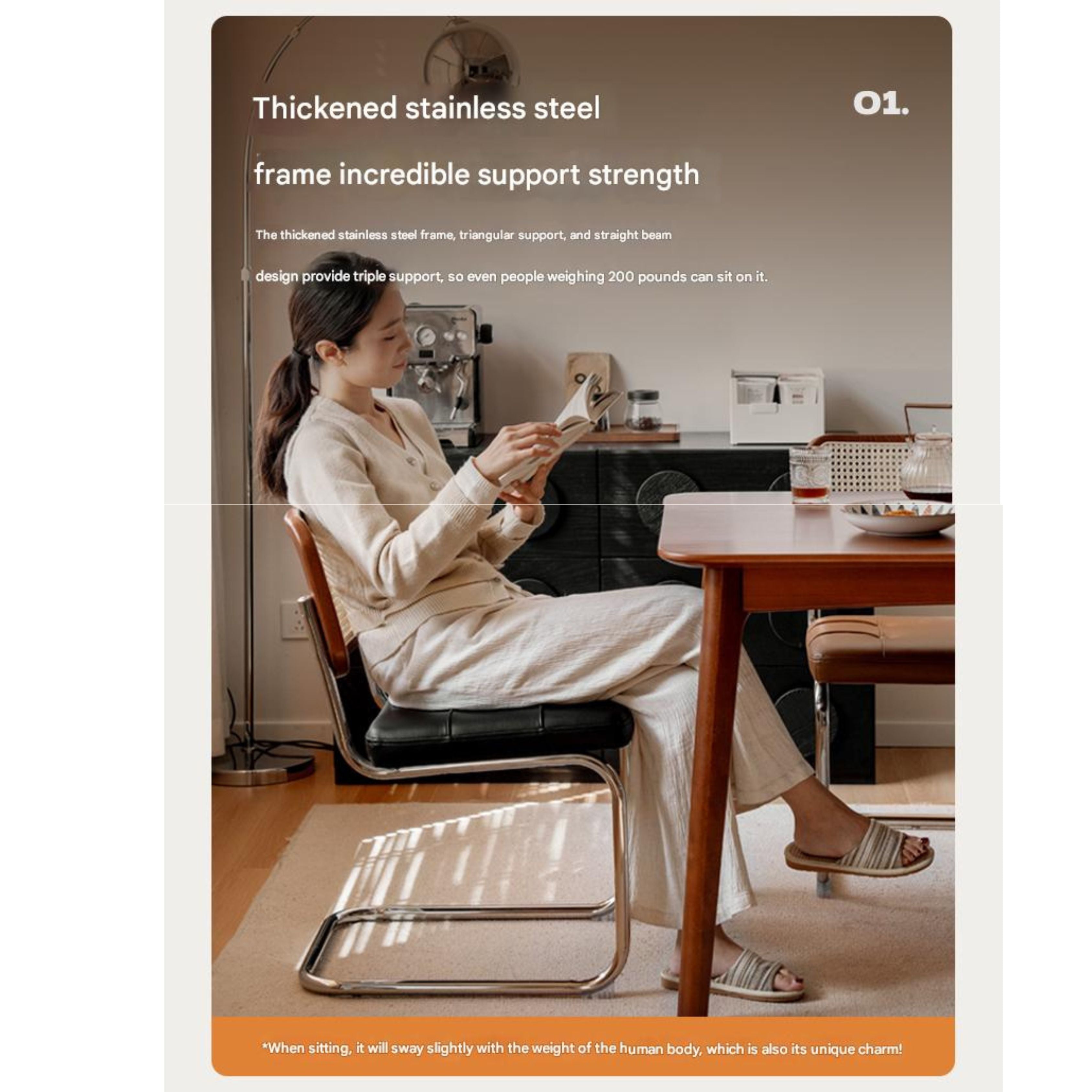 4 pcs Oak Solid Wood leather Soft Suspended Chair