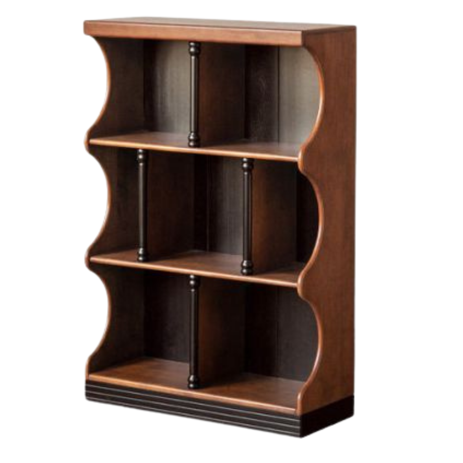 Solid RubberWood French Retro Bookcase with Storage Cabinet