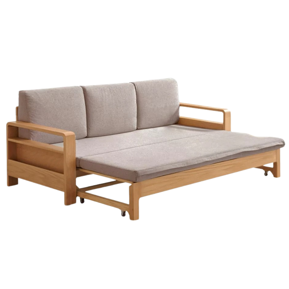 Oak, Beech Solid Wood Multifunctional Storage Sofa Bed