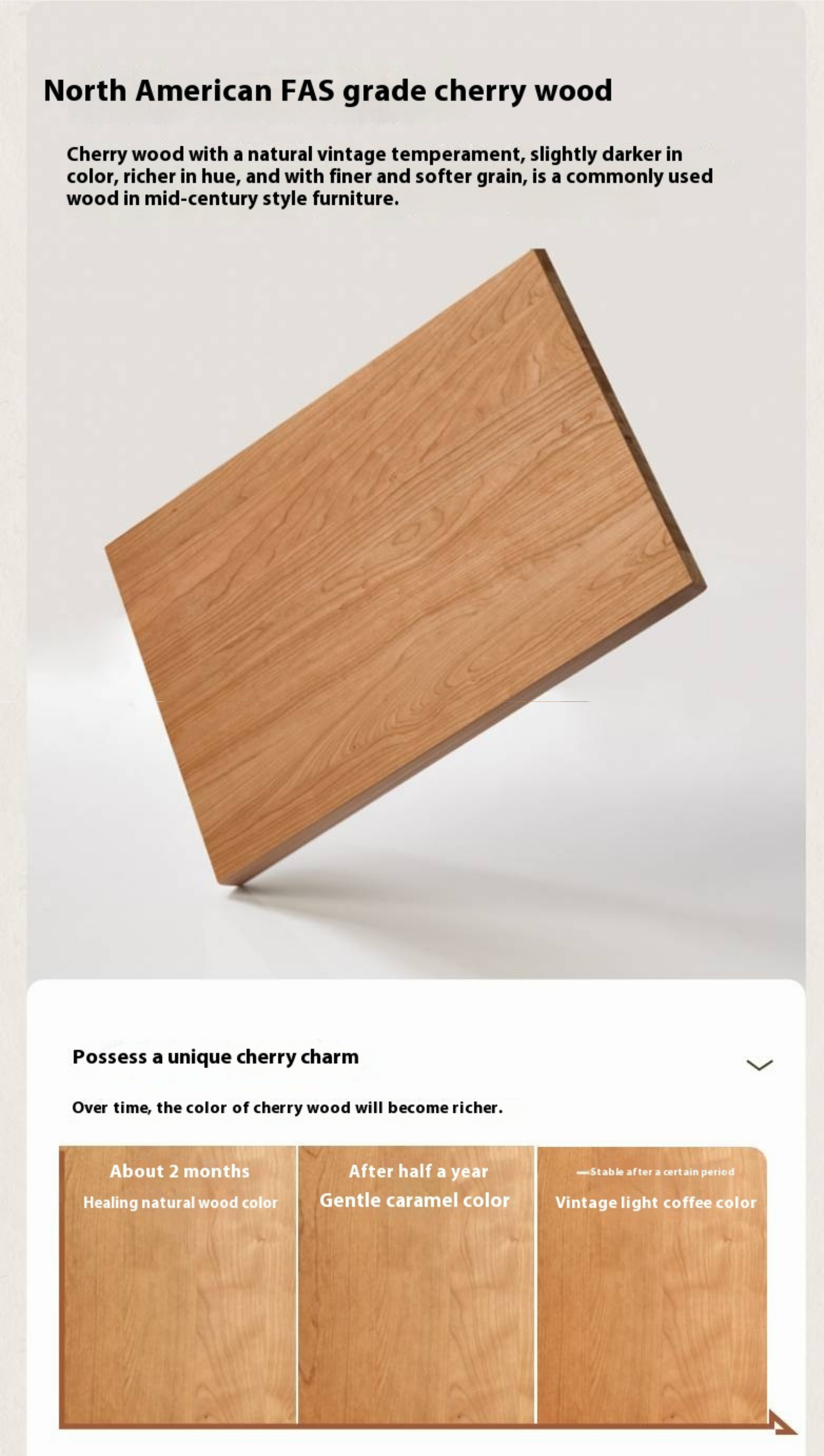 Cherry Solid Wood Retro Sideboard