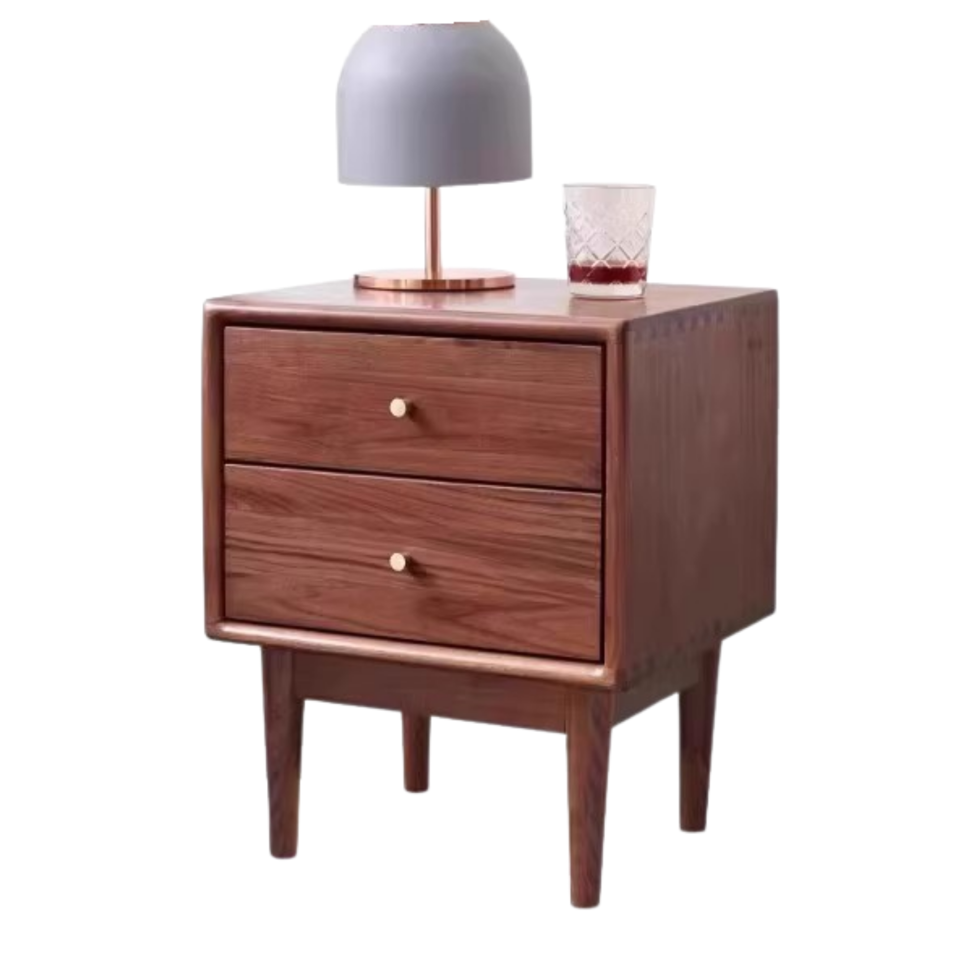 South American Walnut, Black Walnut, Cherry, Ash Solid Wood Nightstand.