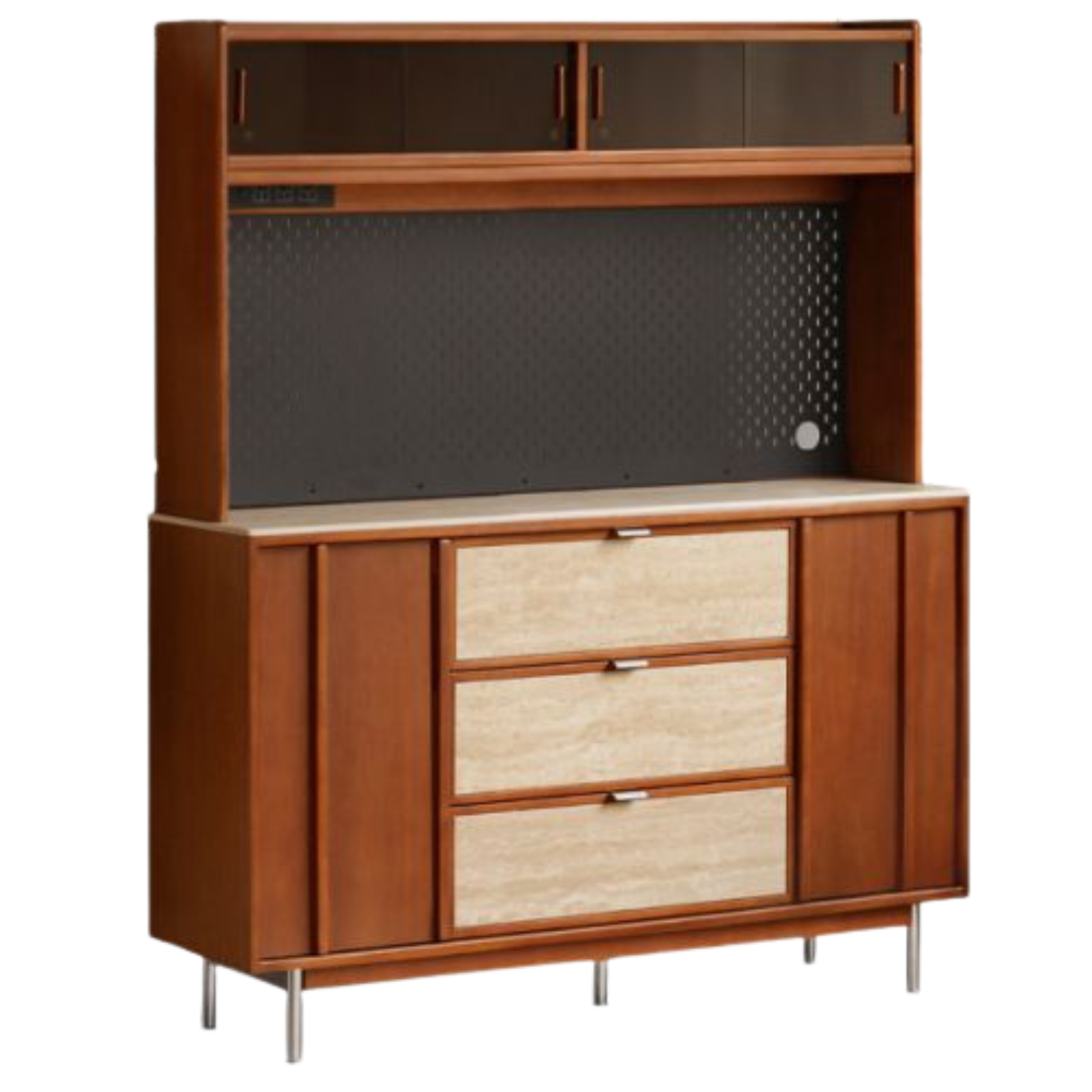 Poplar Solid Wood Medieval Style Retro Buffet