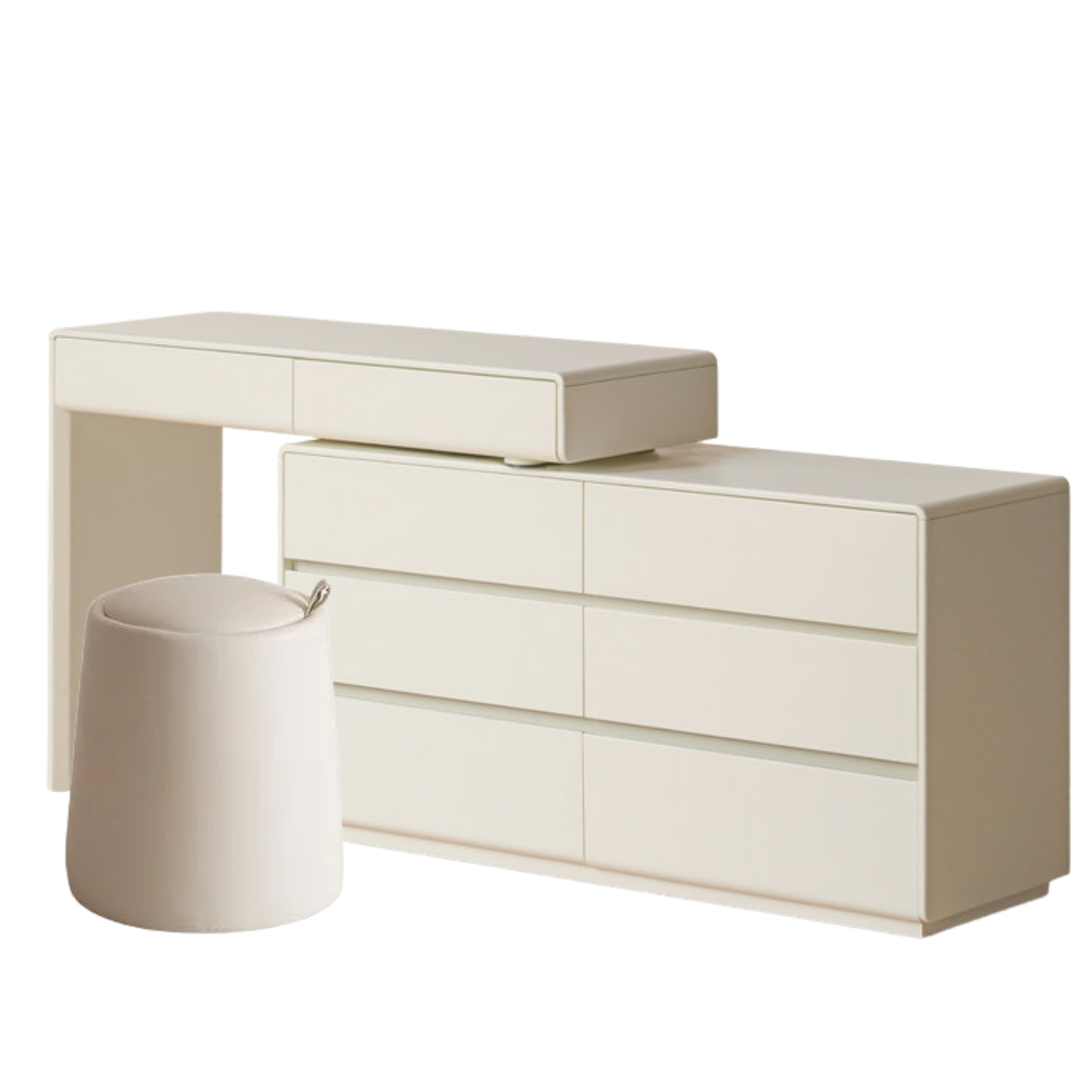 Tulipwood, Solid Rubberwood L-Shape Vanity Table.