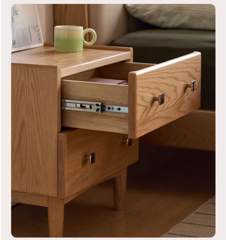Oak Solid Wood Modern Minimalist Nightstand