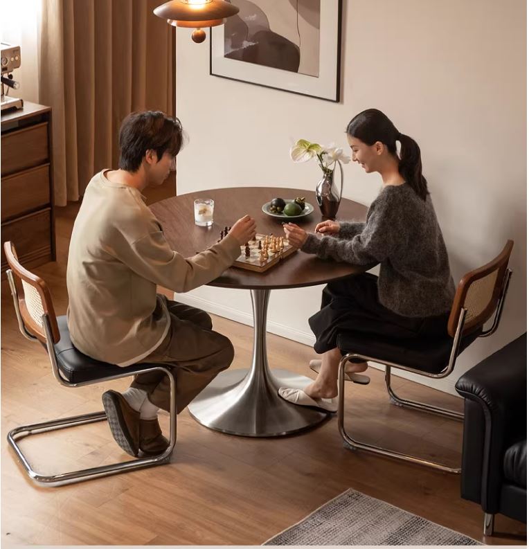 Black Walnut Solid Wood Dining Table Bauhaus Style