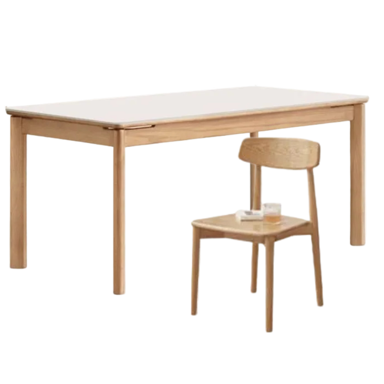 Ash, Oak Solid Wood Modern Minimalist Style Slab Dining Table