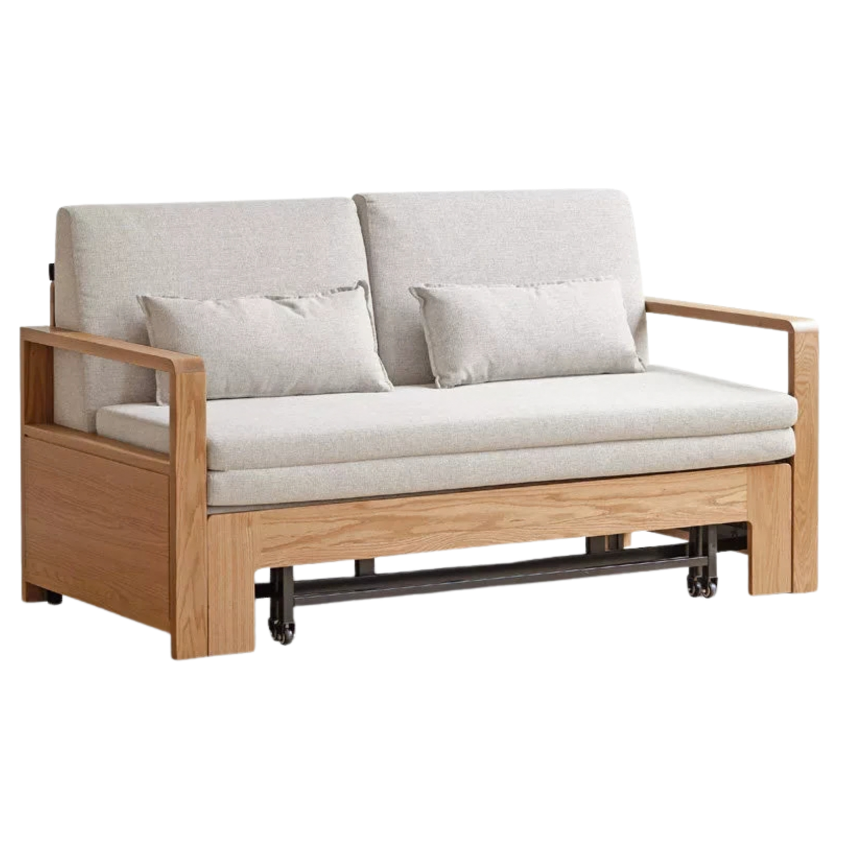 Oak, Ash Solid Wood Modern Dual-Use Sofa Bed
