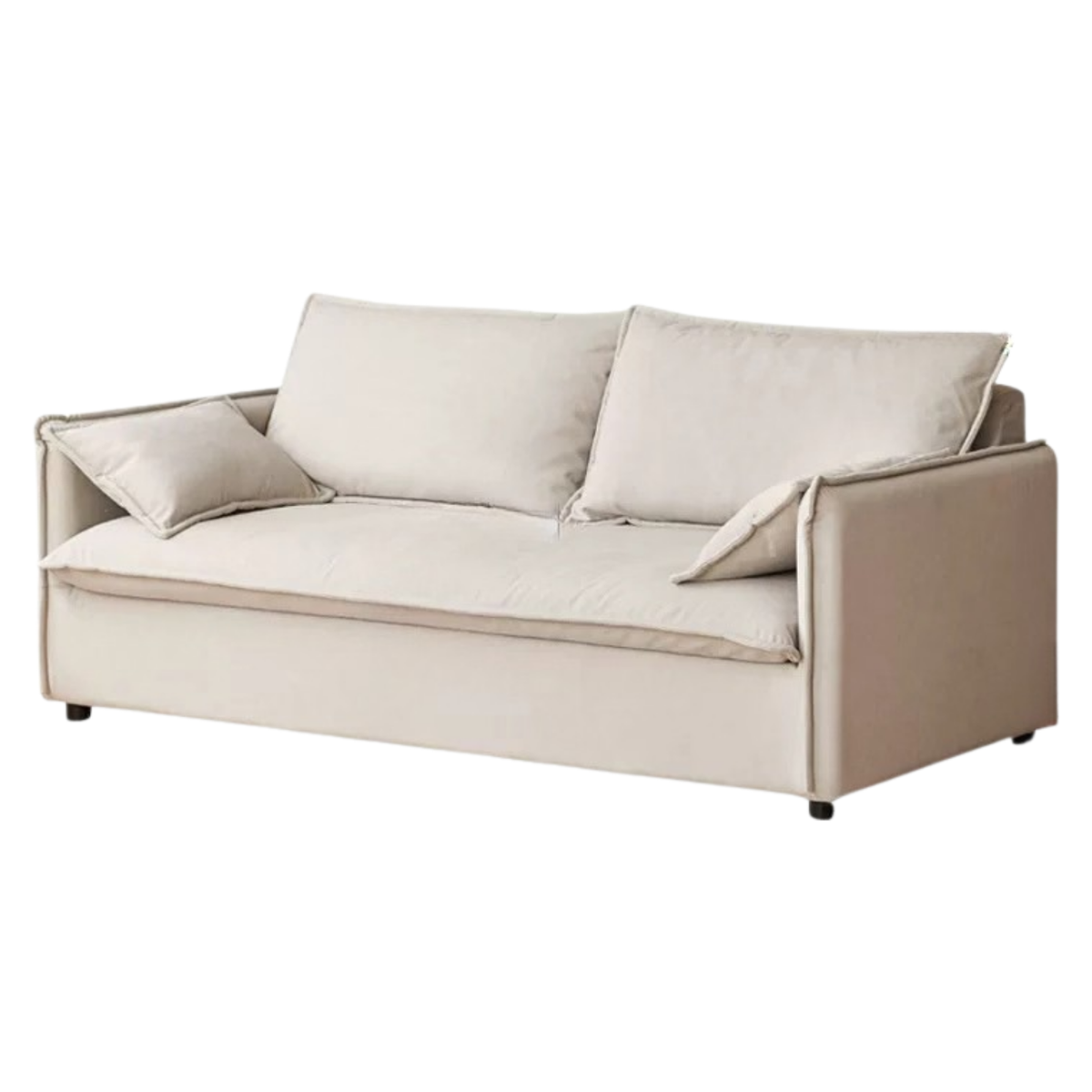 Cream-style washable fabric sofa with relaxed silhouette
