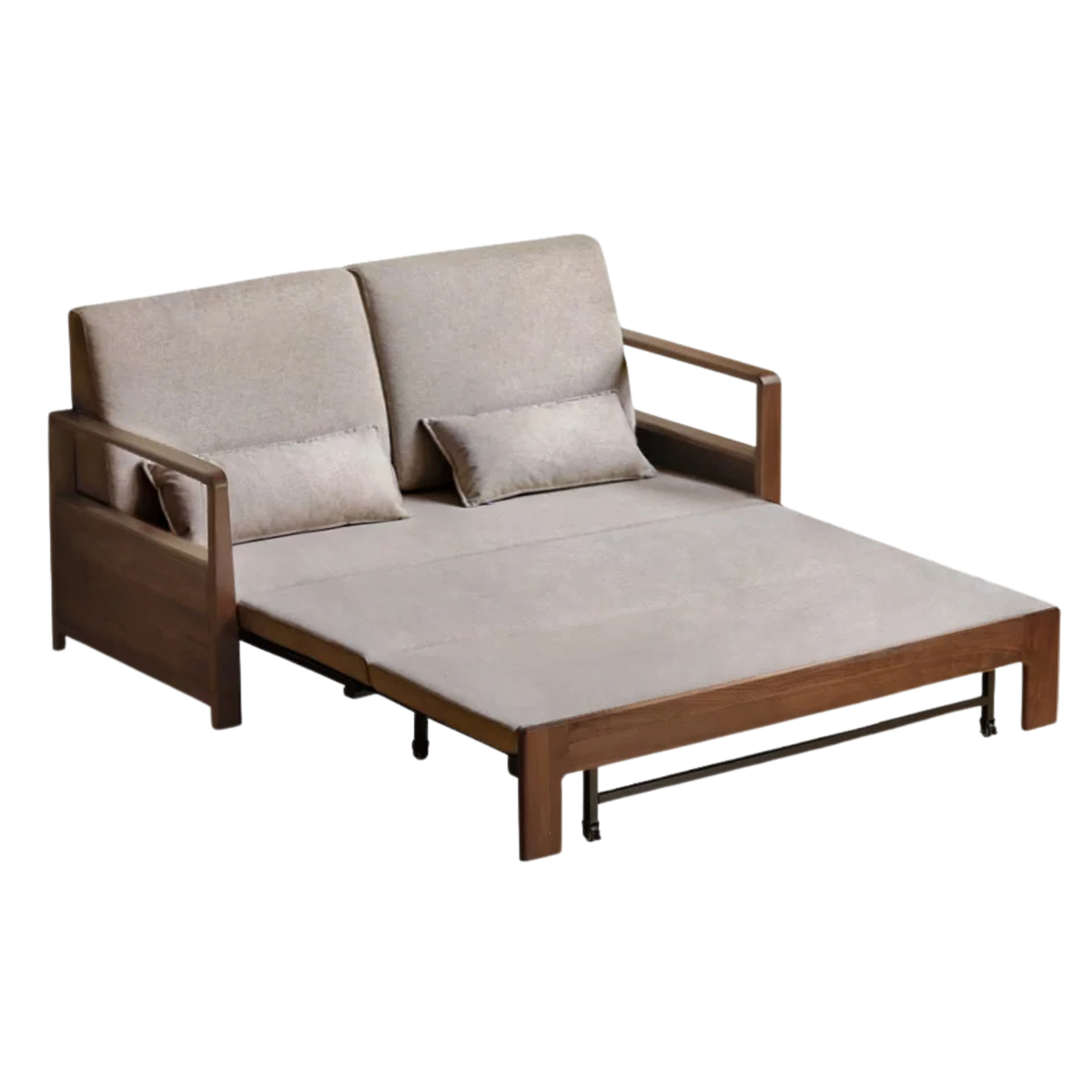 Black Walnut Solid Wood Folding Sofa Bed