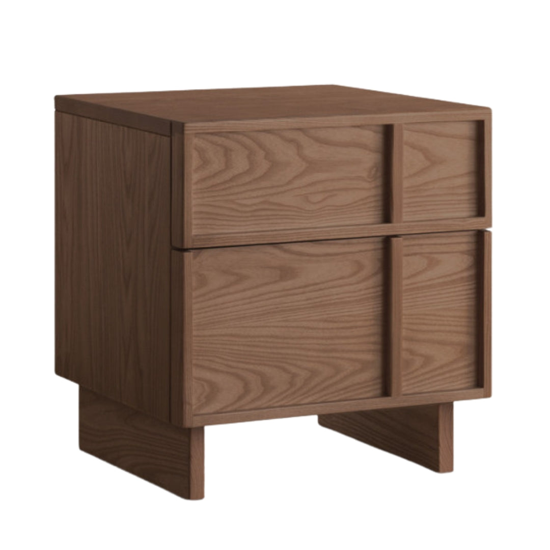 Ash Solid Wood Wabi-Sabi Style Nightstand.