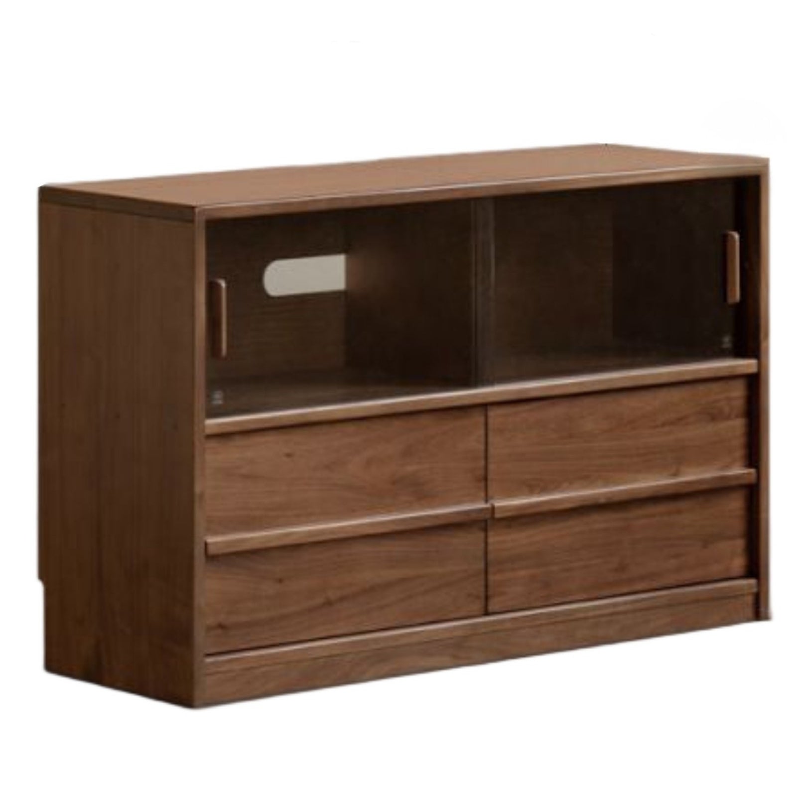 Black Walnut Solid Wood Italian Light Luxury TV Cabinet