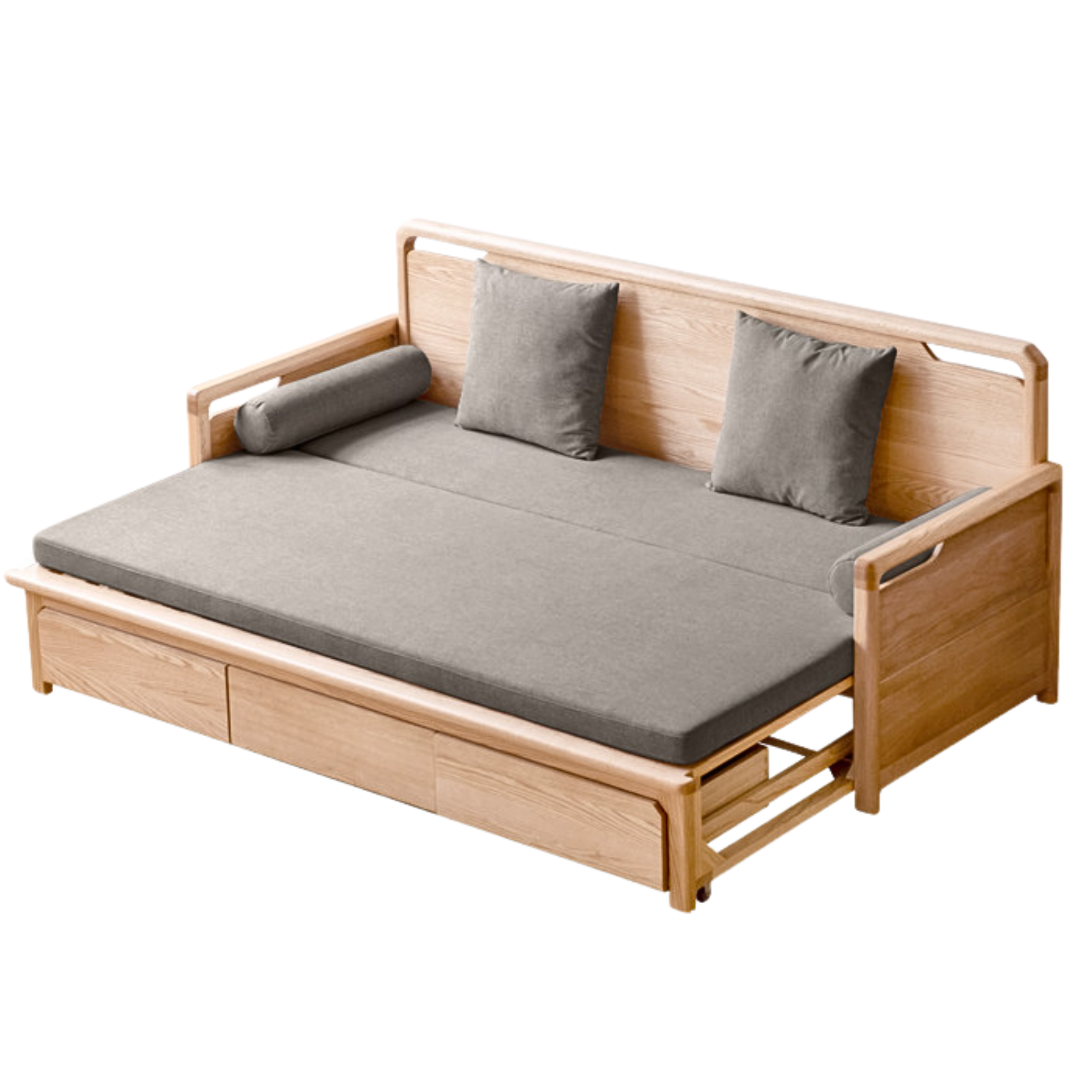 Oak Foldable Sofa Bed New Multifunctional Storage.