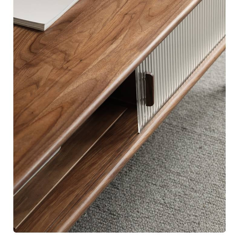 Black Walnut, Oak, Solid Rubberwood Solid Wood Modern Style Coffee Table